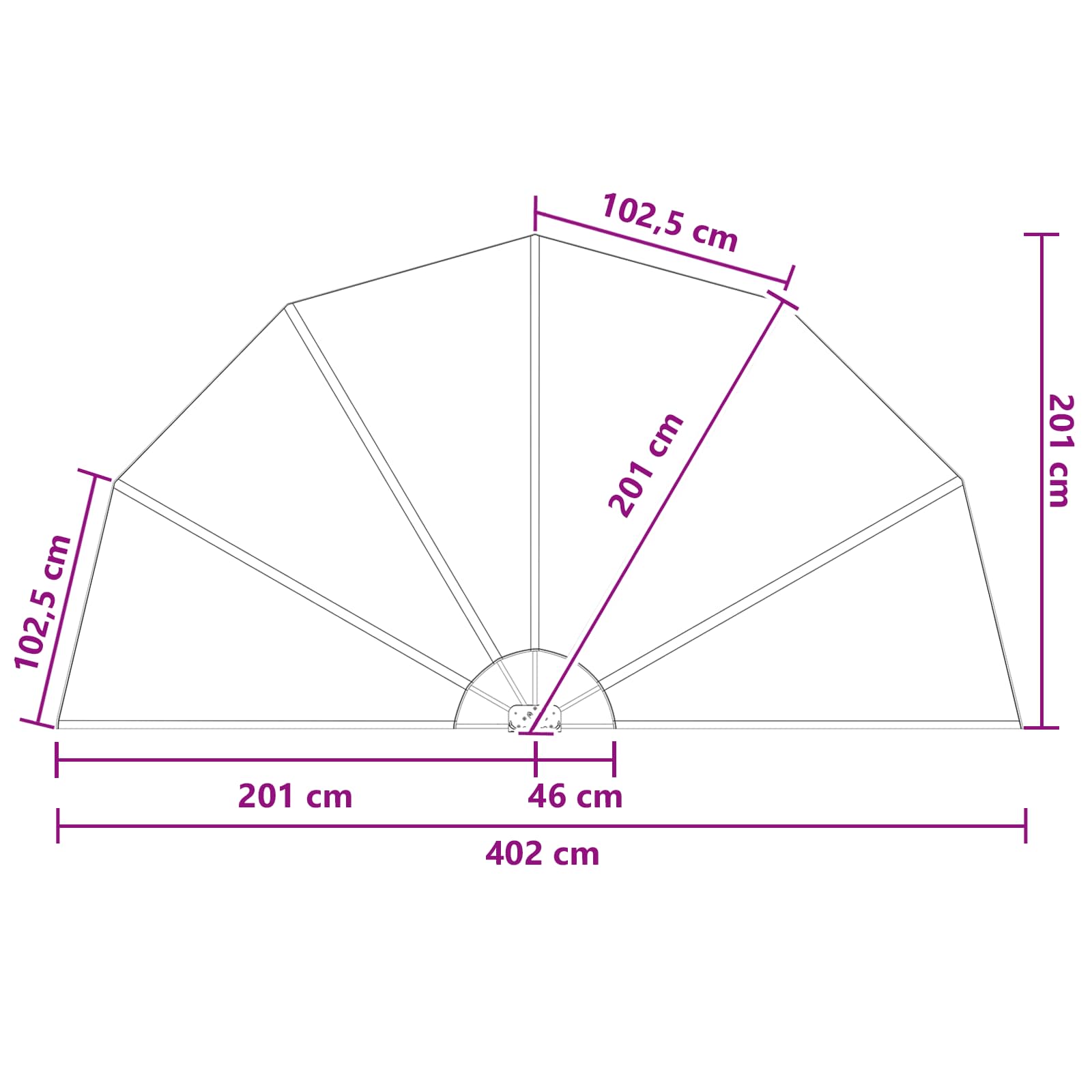 Schermo di Privacy per Balcone Ø 400 cm Poliestere Marrone