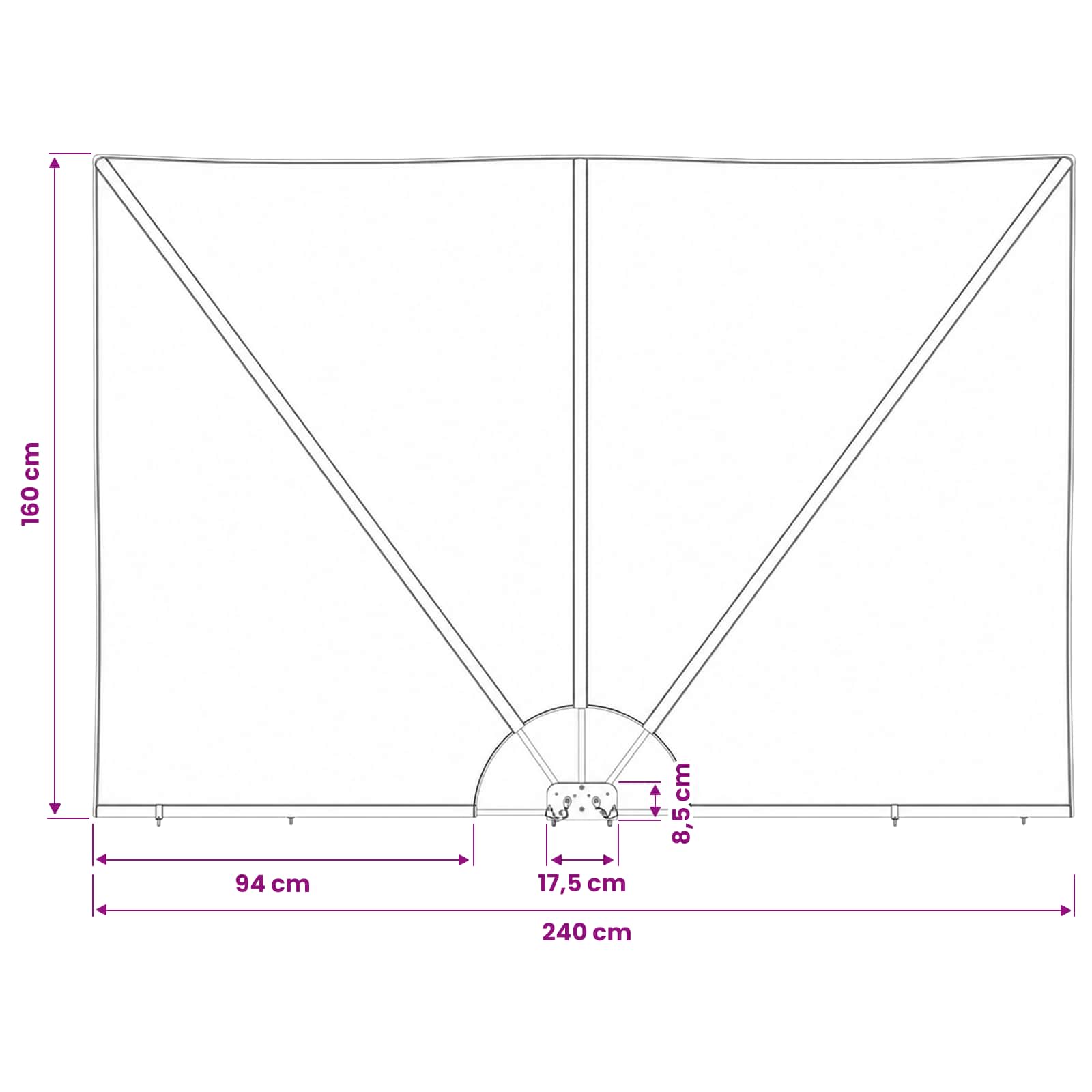 Balcony Privacy Screen Rettangolare 150 x 300 cm Poliestere