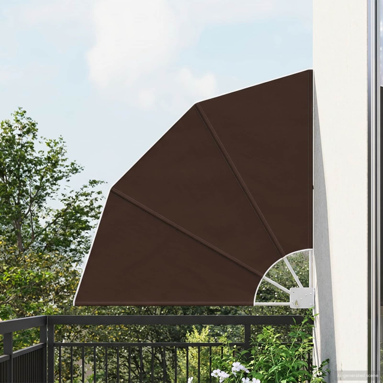 Schermo di Privacy per Balcone 115 x 115 cm Poliestere Marrone