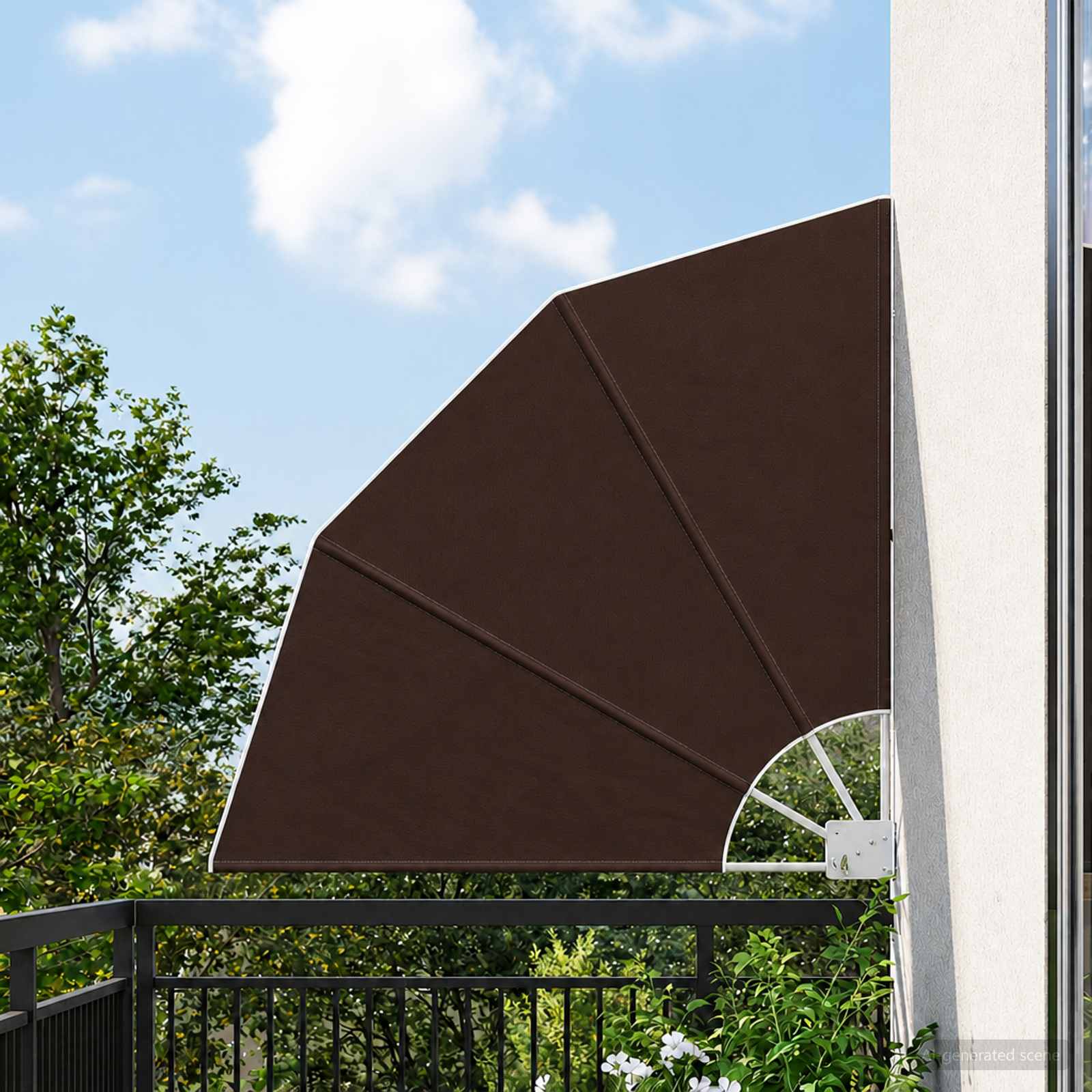 Schermo di Privacy per Balcone 160 x 160 cm Poliestere Marrone