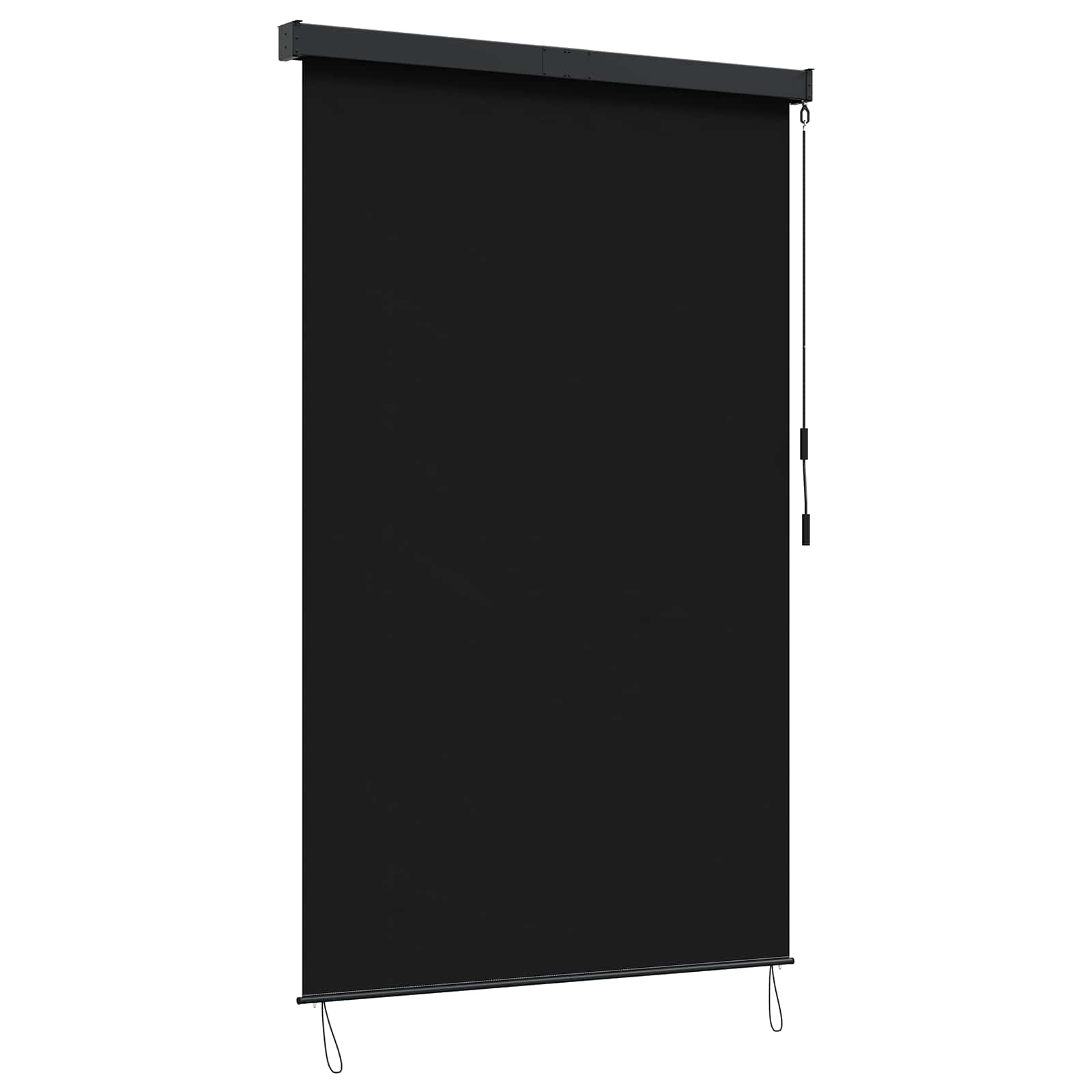 Tenda a rullo Nero 60 x 250 cm Tessuto e Alluminio