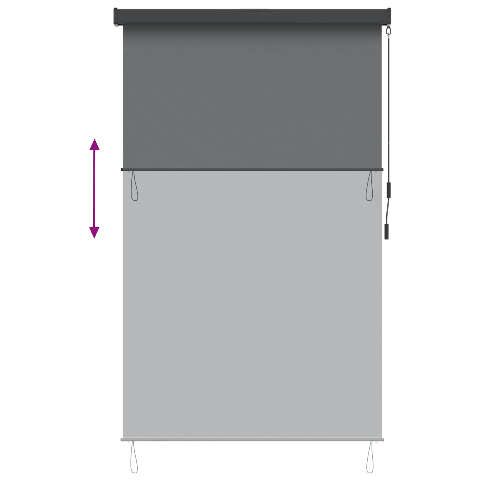 Tenda a rullo Grigio Chiaro 120 x 250 cm Tessuto e Alluminio