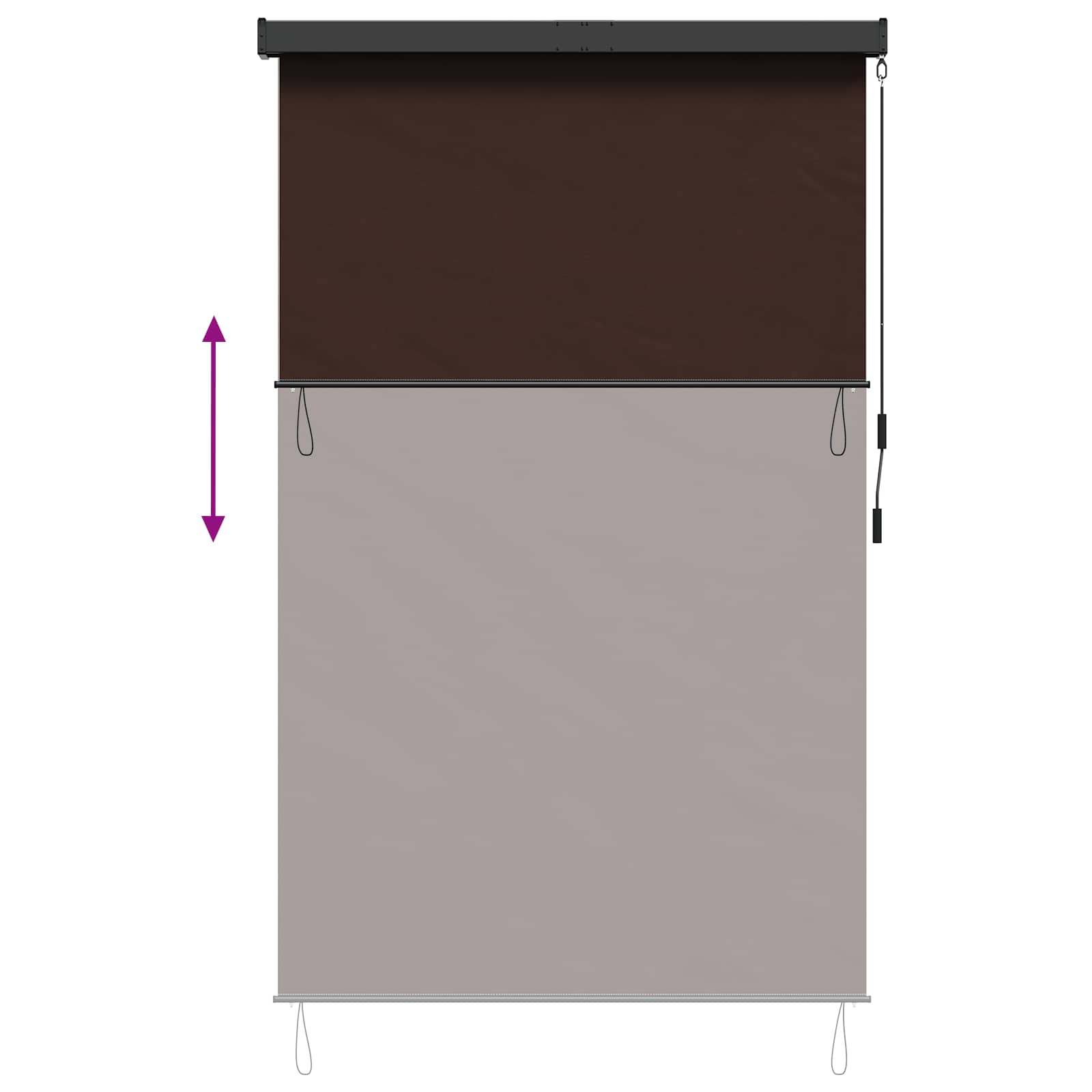 Tenda a rullo Marrone 160 x 250 cm Tessuto e Alluminio