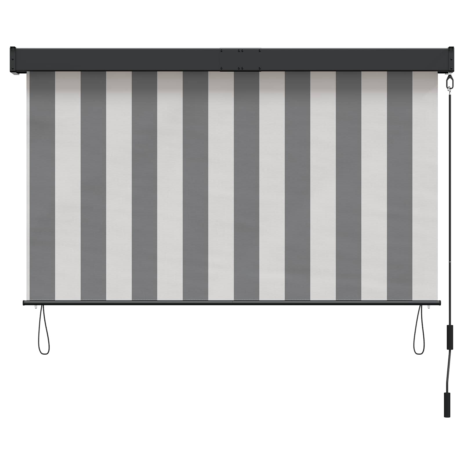 Tenda a rullo Antracite e Bianco 160 x 250 cm