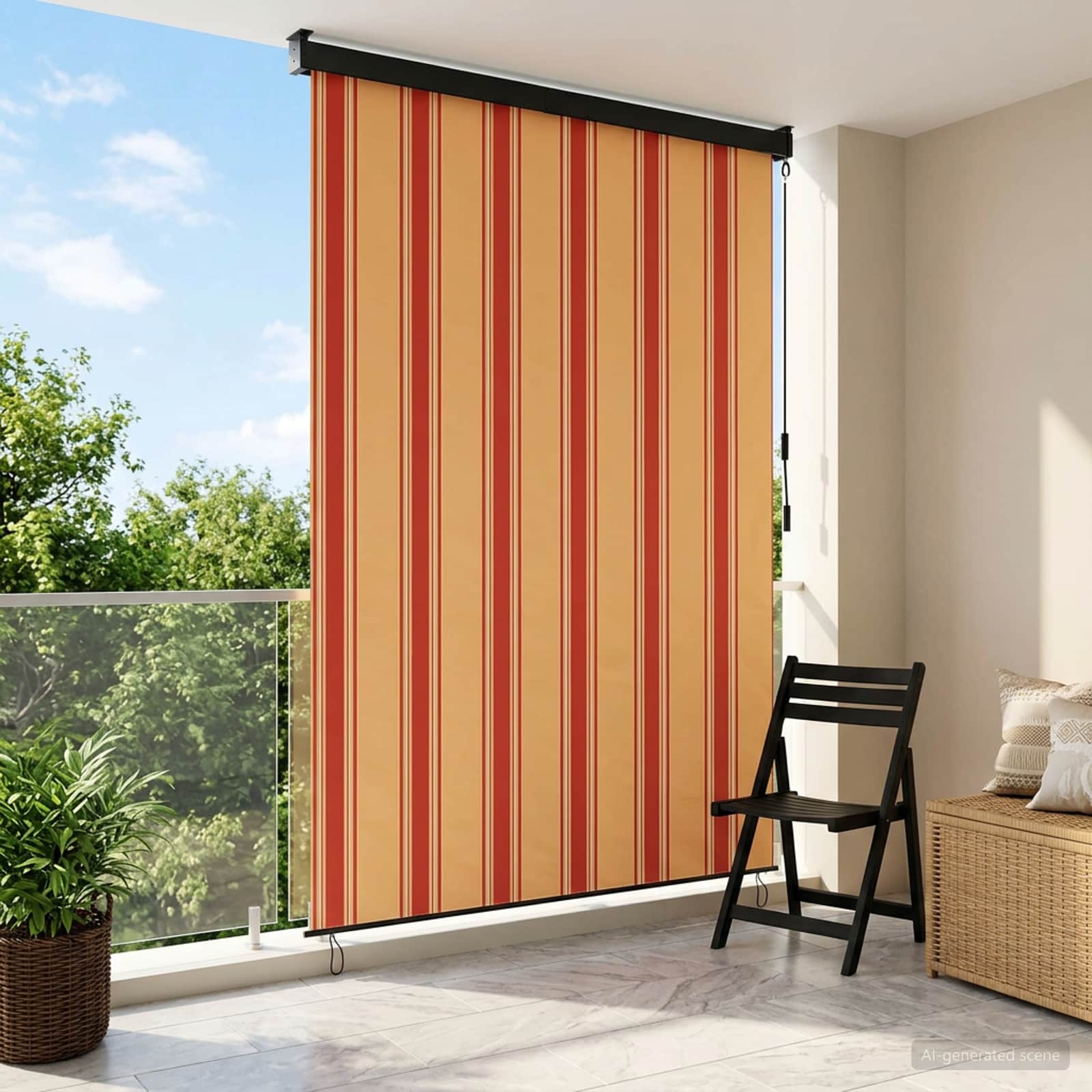 Tenda a rullo Multicolore 160 x 250 cm Tessuto e Alluminio