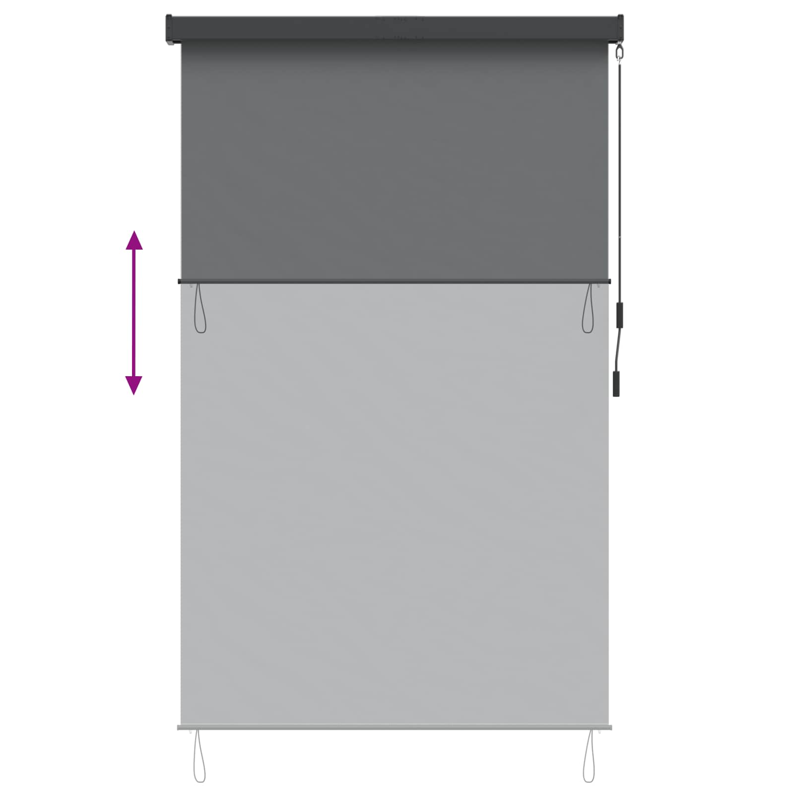 Tenda a rullo Grigio Chiaro 180 x 250 cm Tessuto e Alluminio