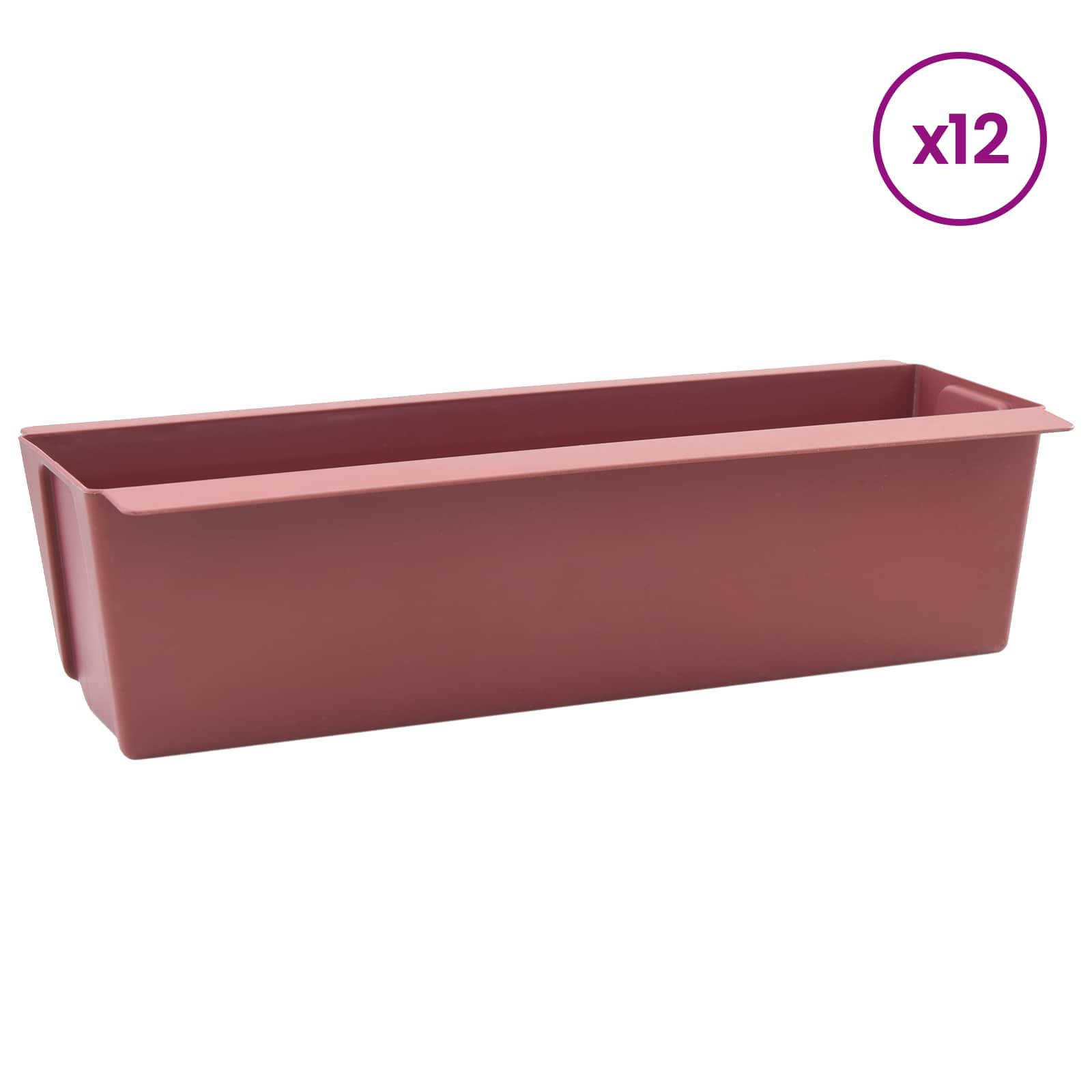 Fioriere per Euro pallet 12 pz Marrone 36,5 x 14 x 9,5 cm