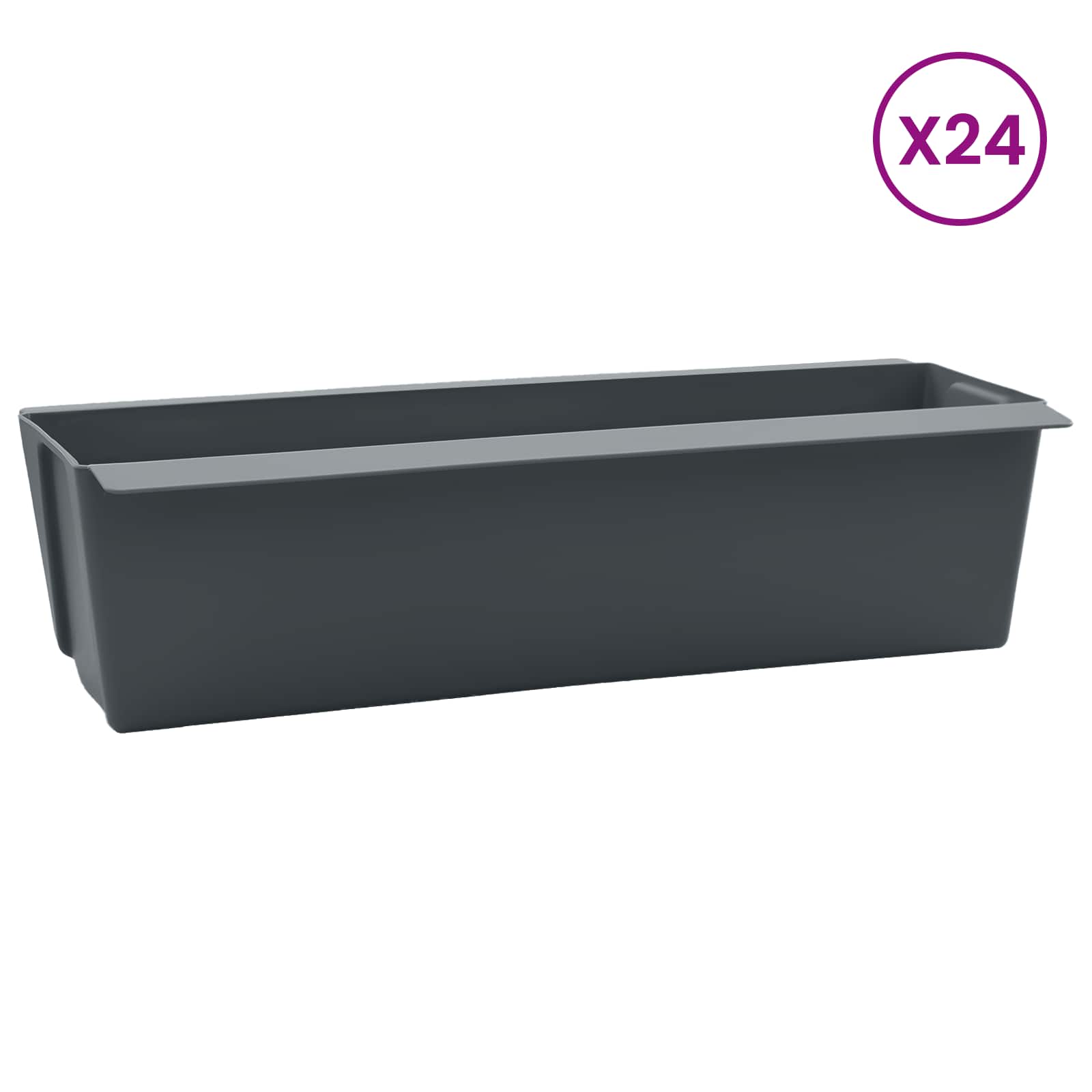 Fioriere per Euro pallet 24 pz Grigio 36 x 13,5 x 9,5 cm