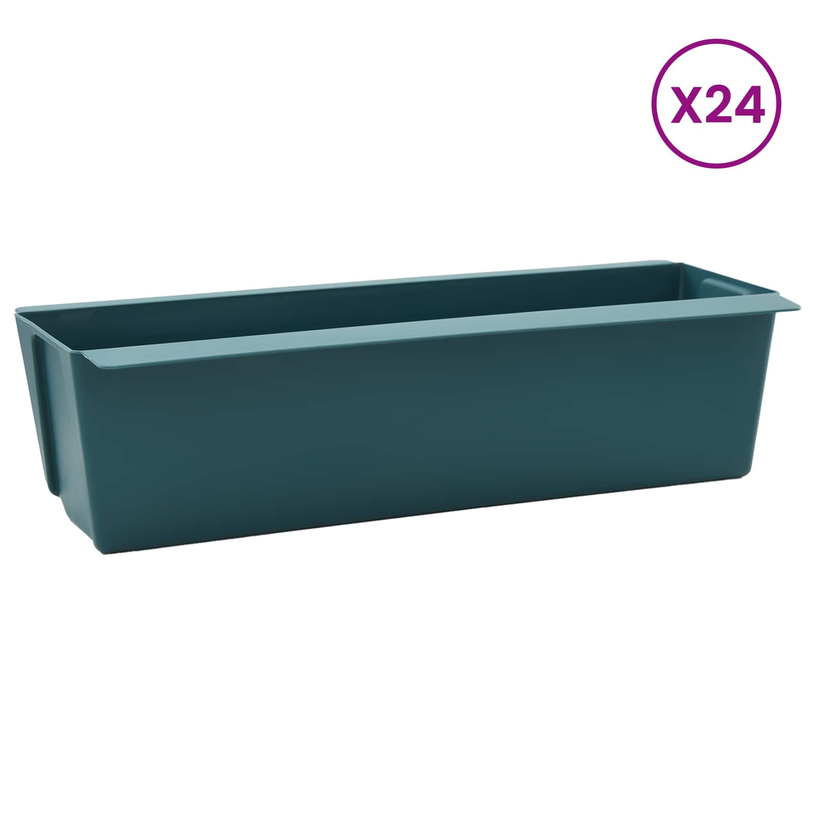 Fioriere per Euro pallet 24 pz Verde 36 x 13,5 x 9,5 cm