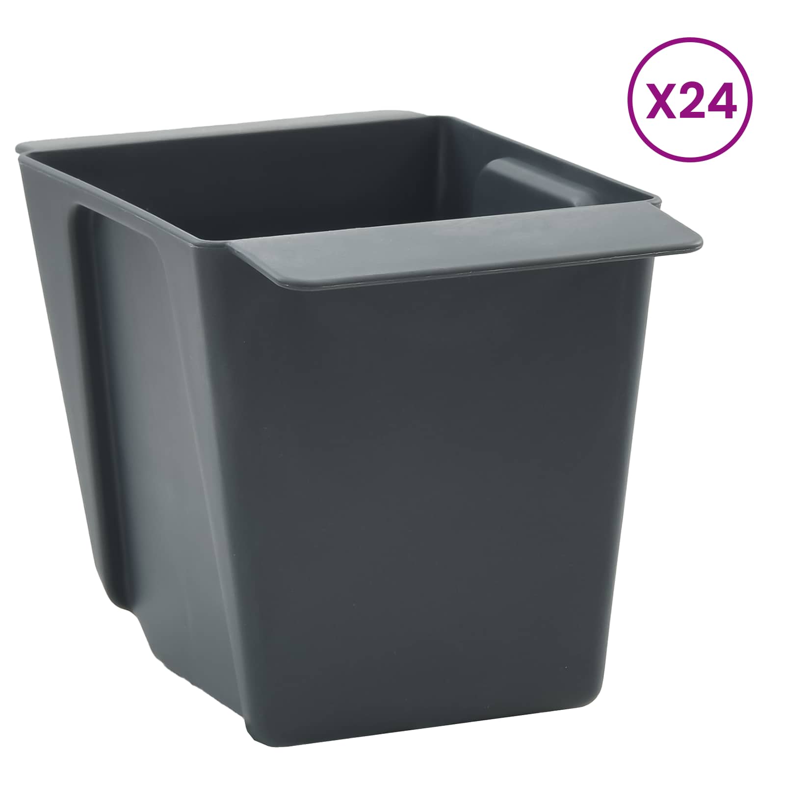 Fioriere per Euro pallet 12 pz Grigio 13,5 x 9 x 9,5 cm
