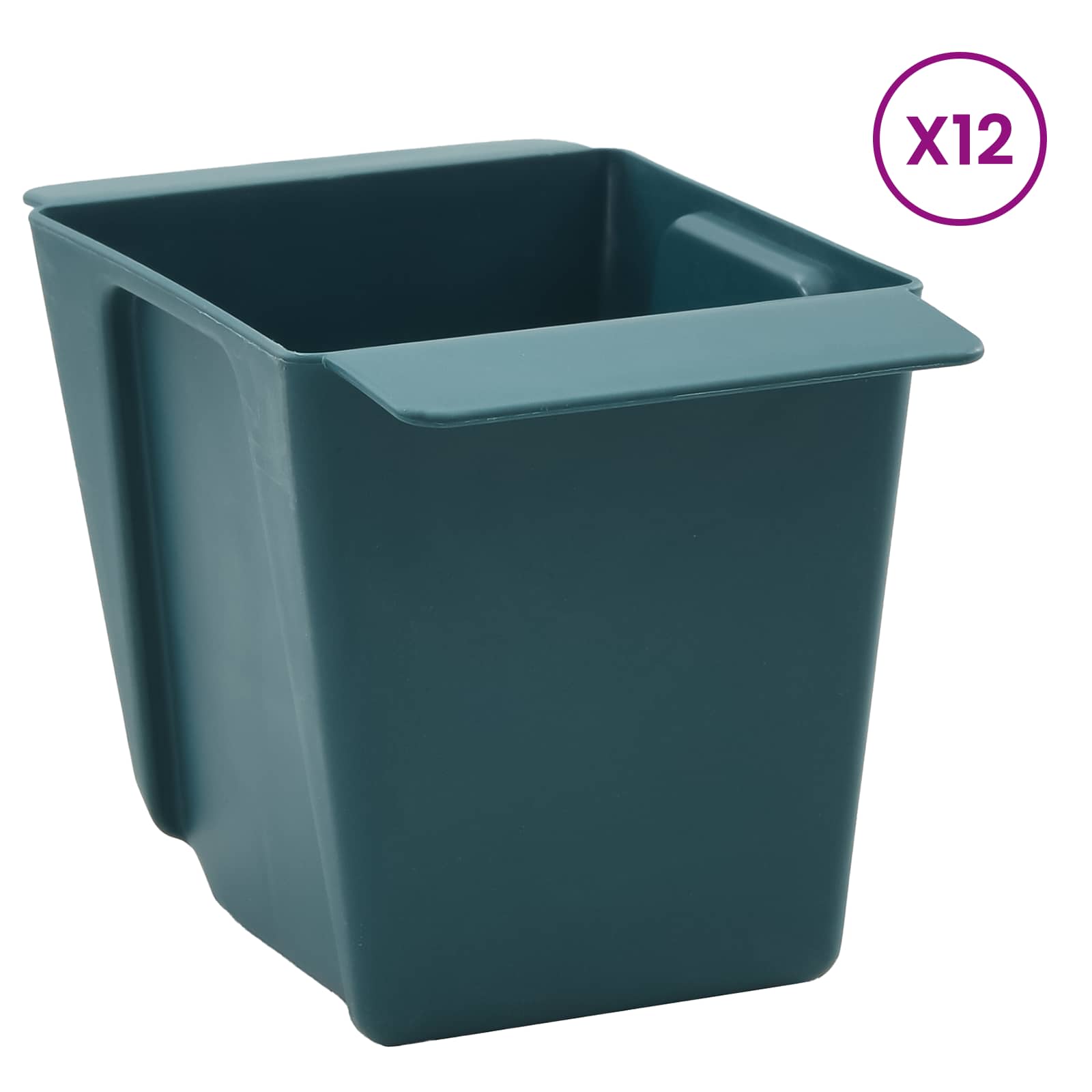 Fioriere per Euro pallet 12 pz Verde 14 x 9 x 9,5 cm