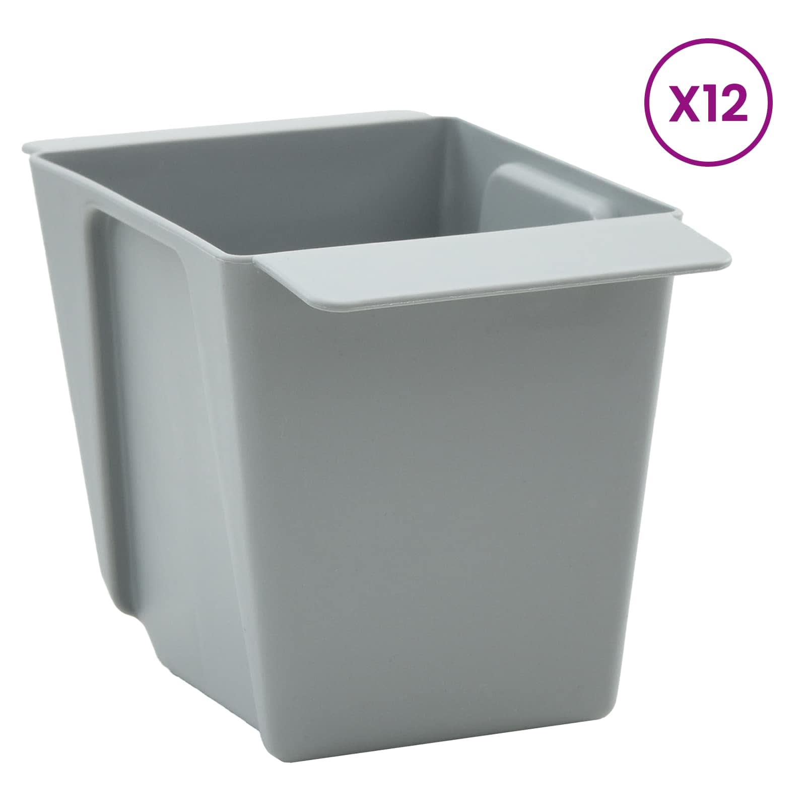 Fioriere per Euro pallet 12 pz Grigio Chiaro 14 x 9 x 9,5 cm
