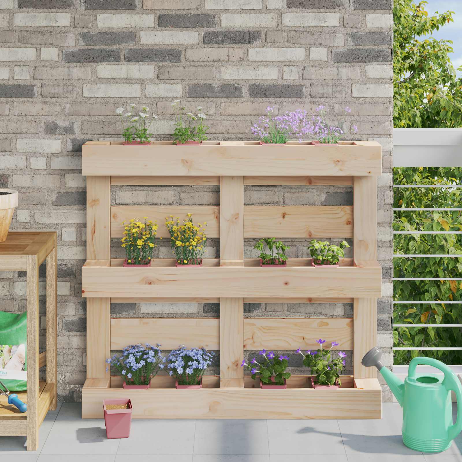 Fioriere per Euro pallet 24 pz Marrone 13,5 x 9 x 9,5 cm