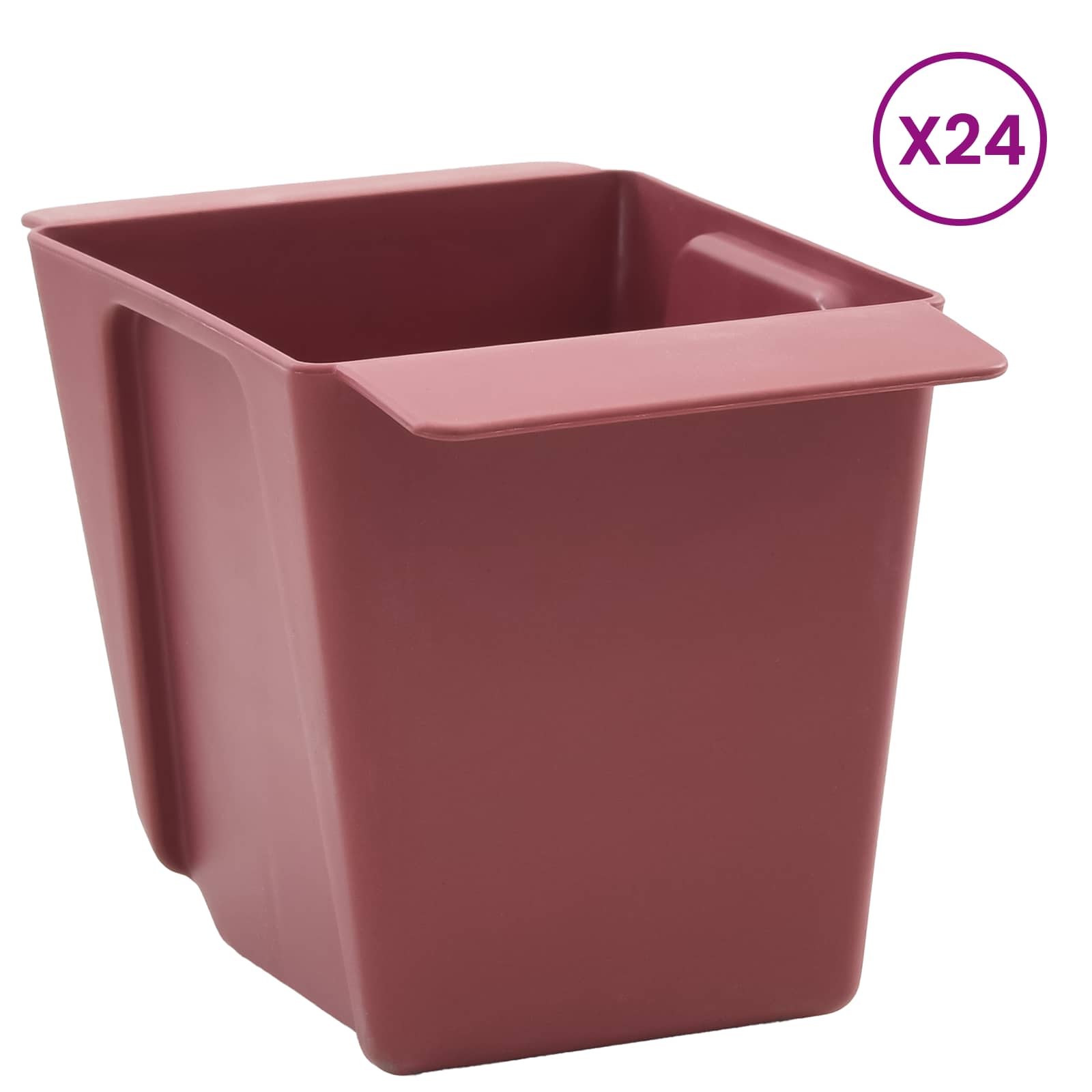 Fioriere per Euro pallet 24 pz Marrone 13,5 x 9 x 9,5 cm