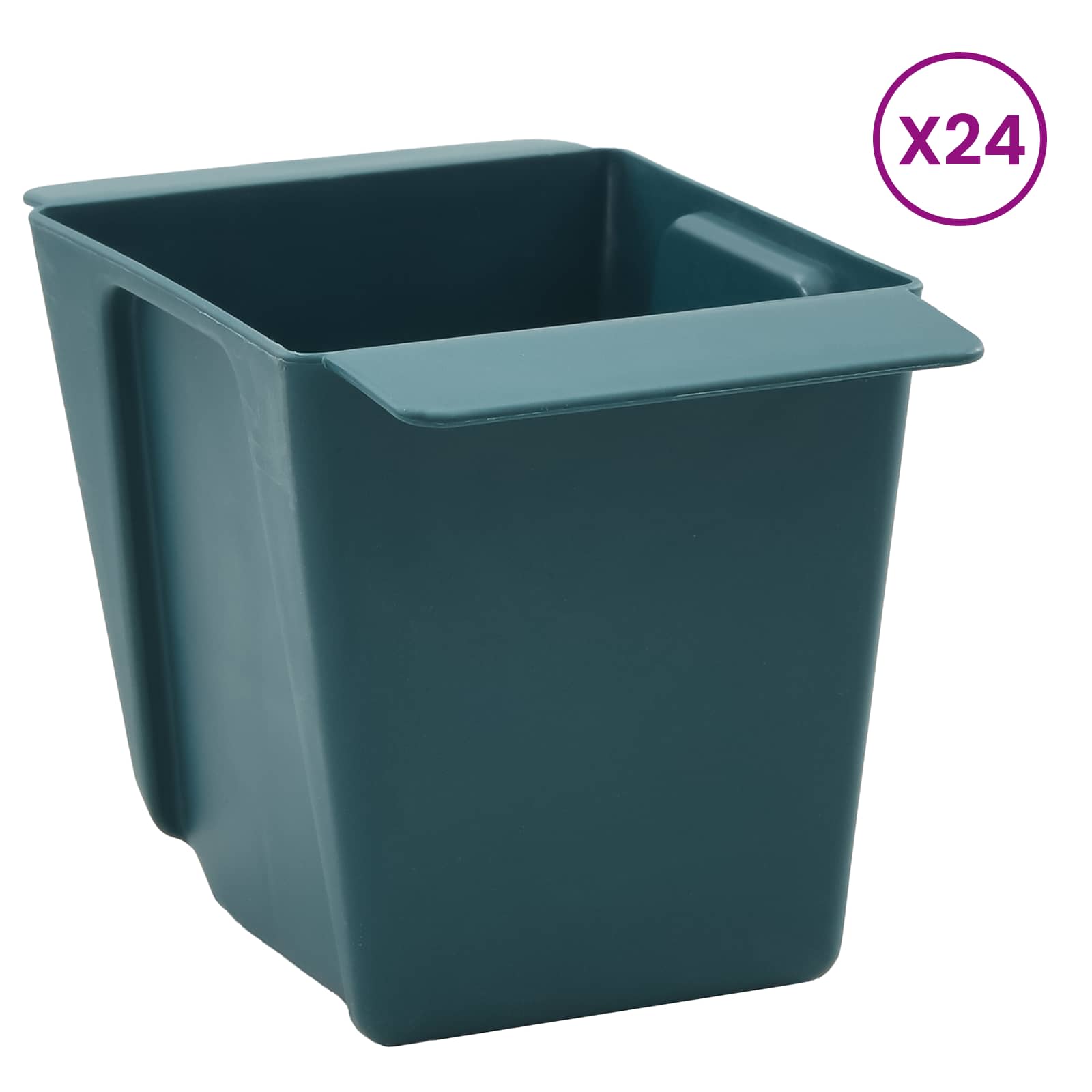 Fioriere per Euro pallet 24 pz Verde 13,5 x 9 x 9,5 cm