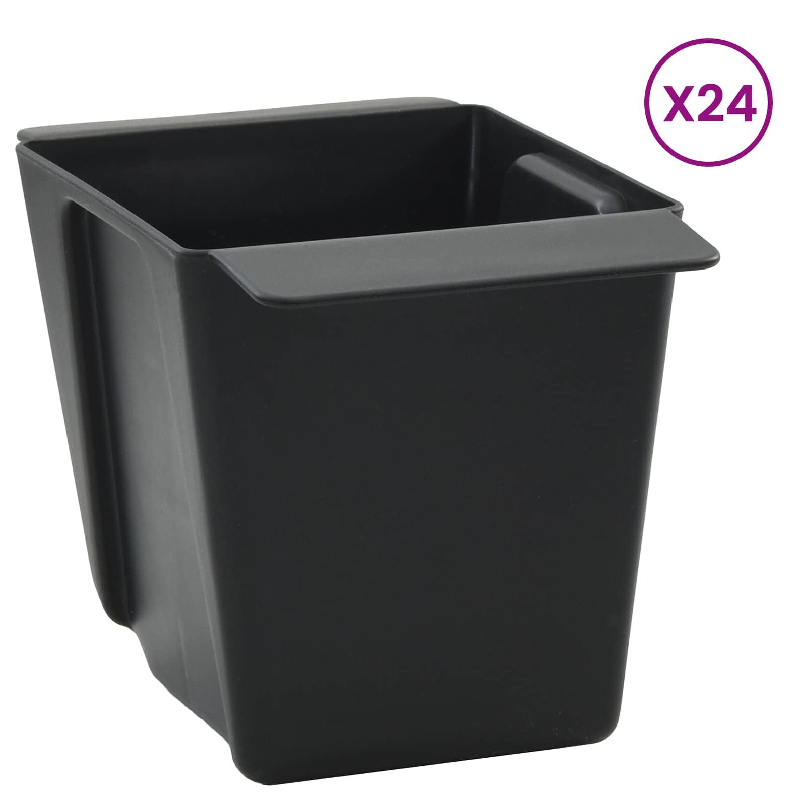 Fioriere per Euro pallet 24 pz Nero 13,5 x 9 x 9,5 cm