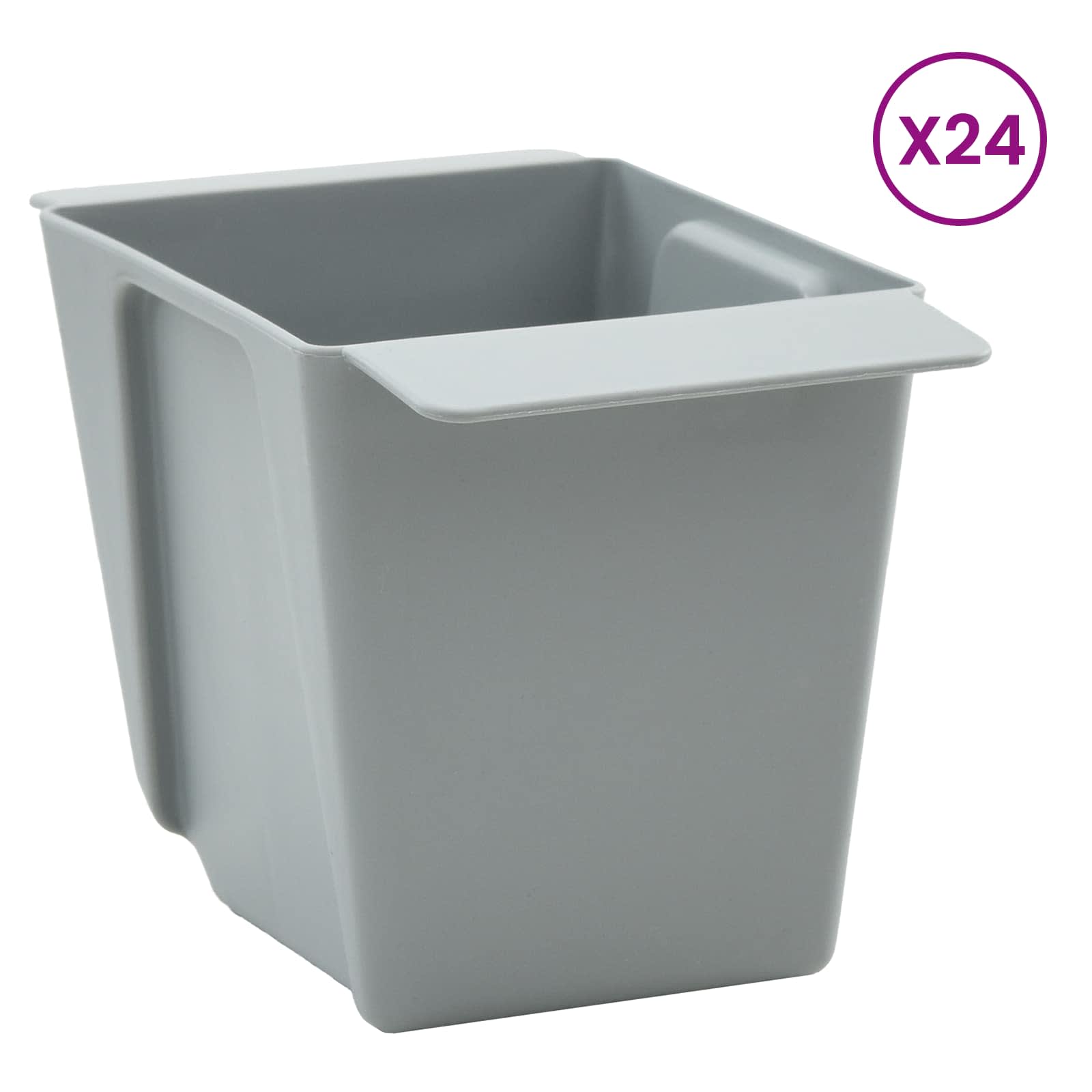 Fioriere per Euro pallet 24 pz Grigio chiaro 13,5 x 9 x 9,5 cm