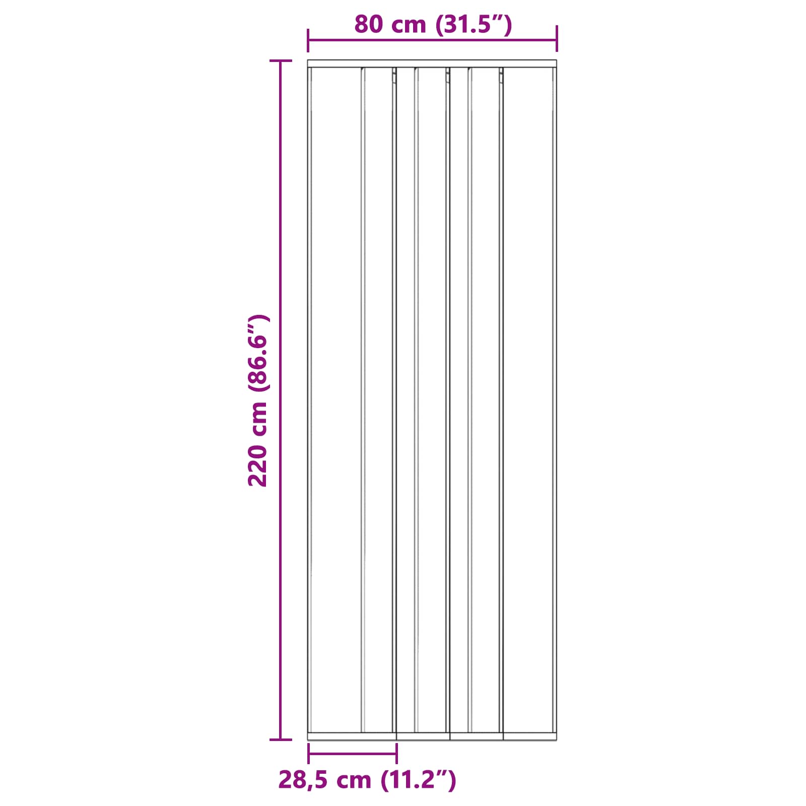 Zanzariera per porta con tenda in rete Nero 80 x 220 cm