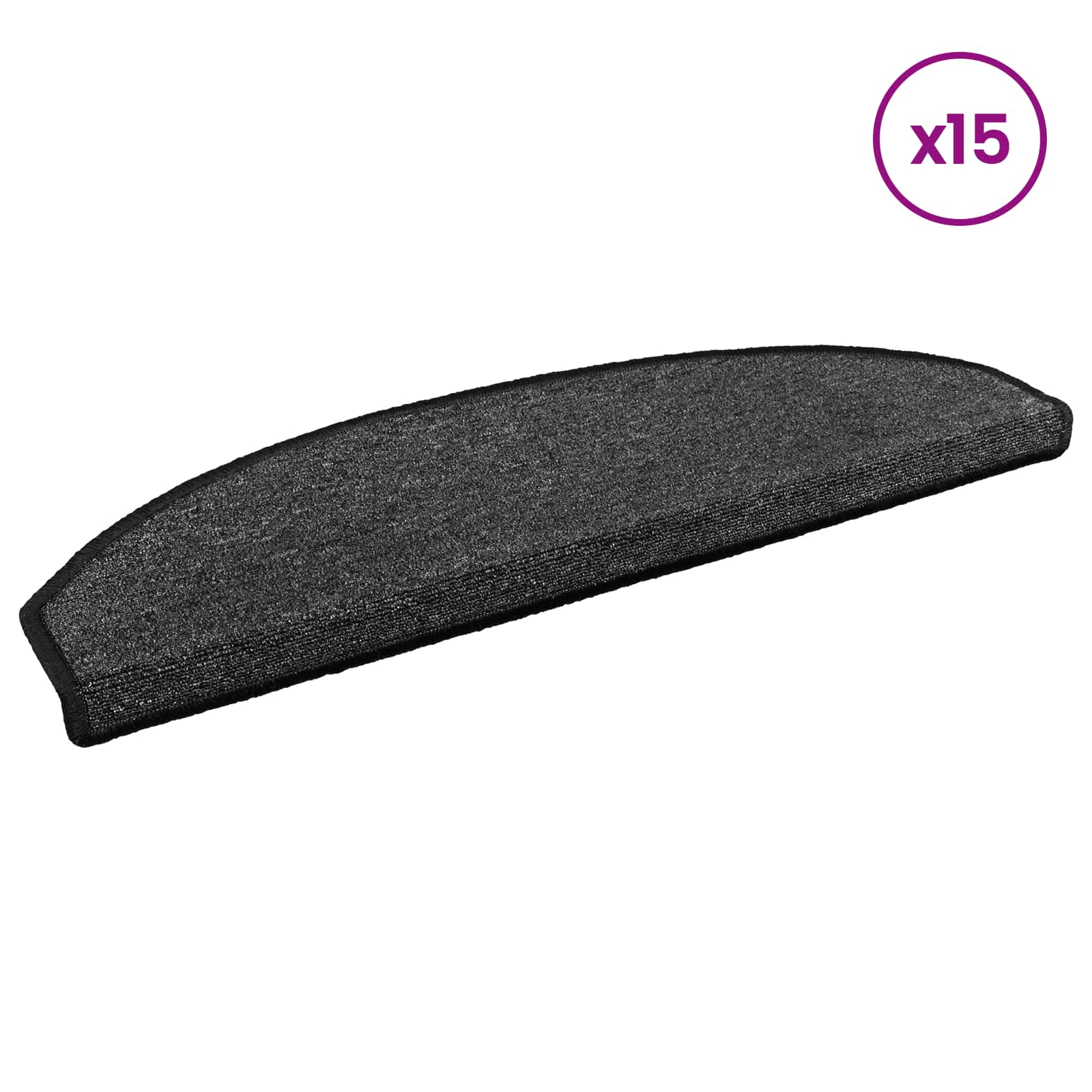 Tappetini per scale autoadesivi 15 pz 80 x 24,5 x 3,5 cm