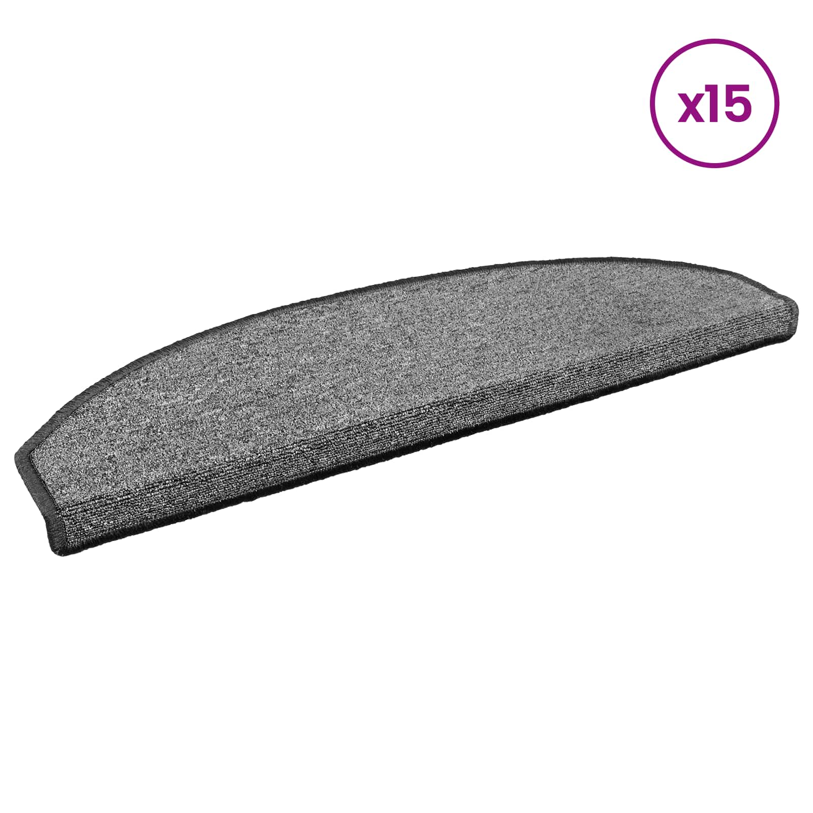 Tappetini per scale autoadesivi 15 pz 80 x 24,5 x 3,5 cm