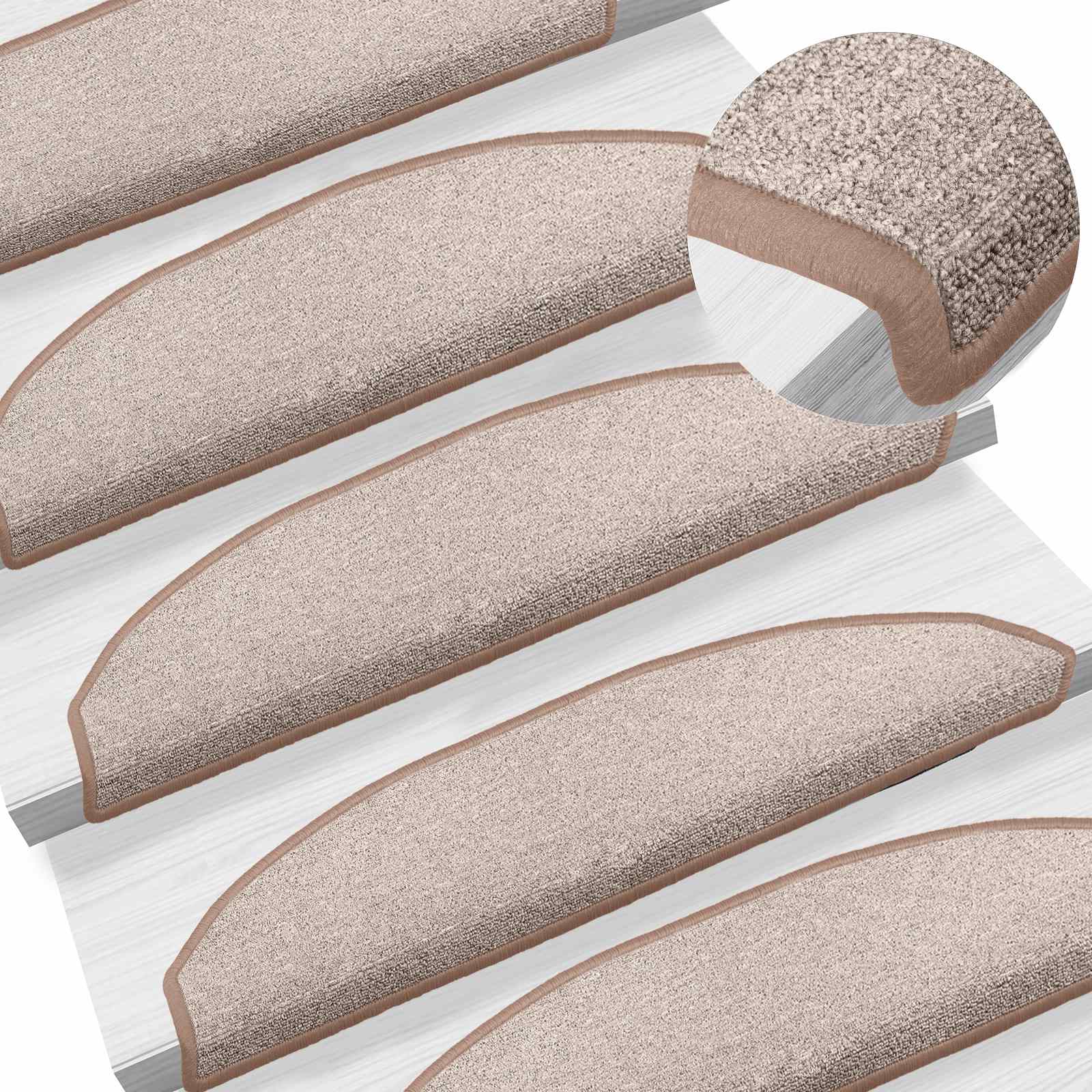 Tappetini per scale autoadesivi 15 pz 80 x 24,5 x 3,5 cm