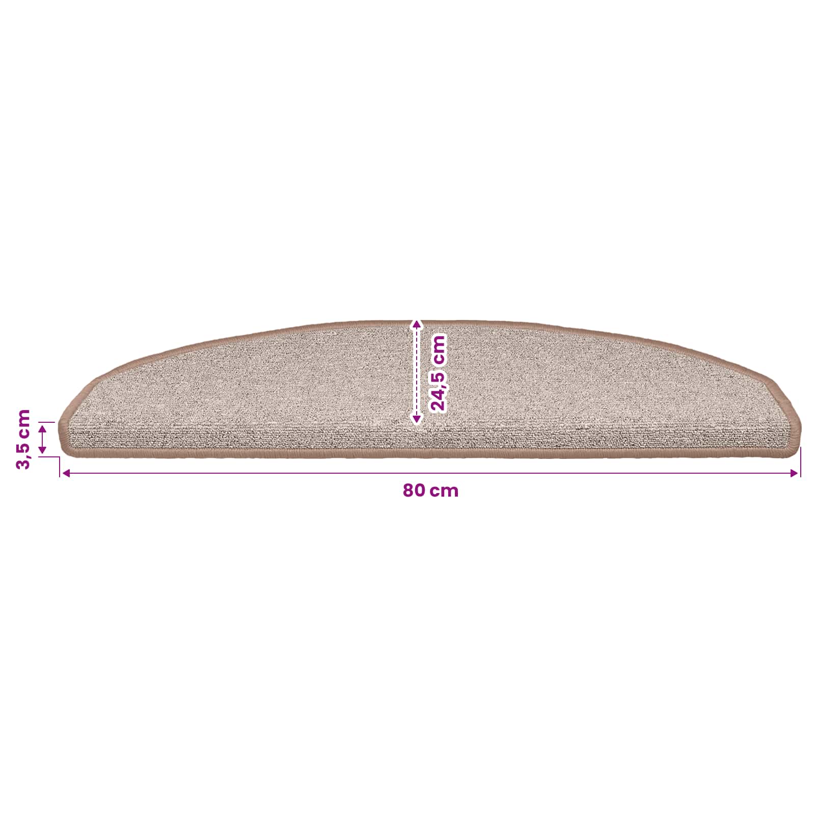 Tappetini per scale autoadesivi 15 pz 80 x 24,5 x 3,5 cm
