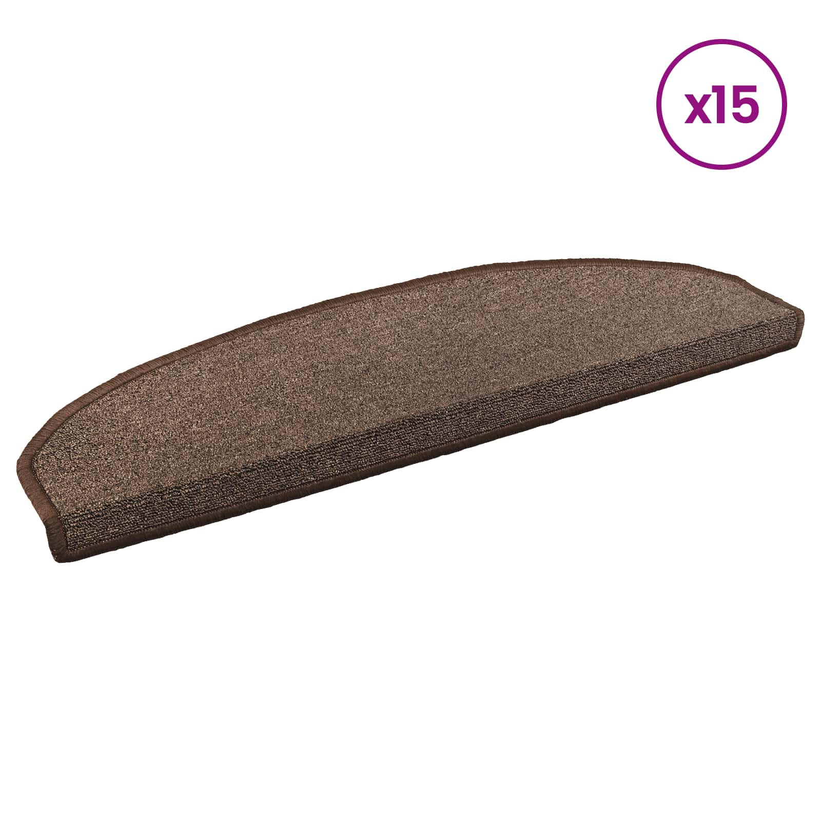 Tappetini per scale autoadesivi 15 pz 80 x 24,5 x 3,5 cm