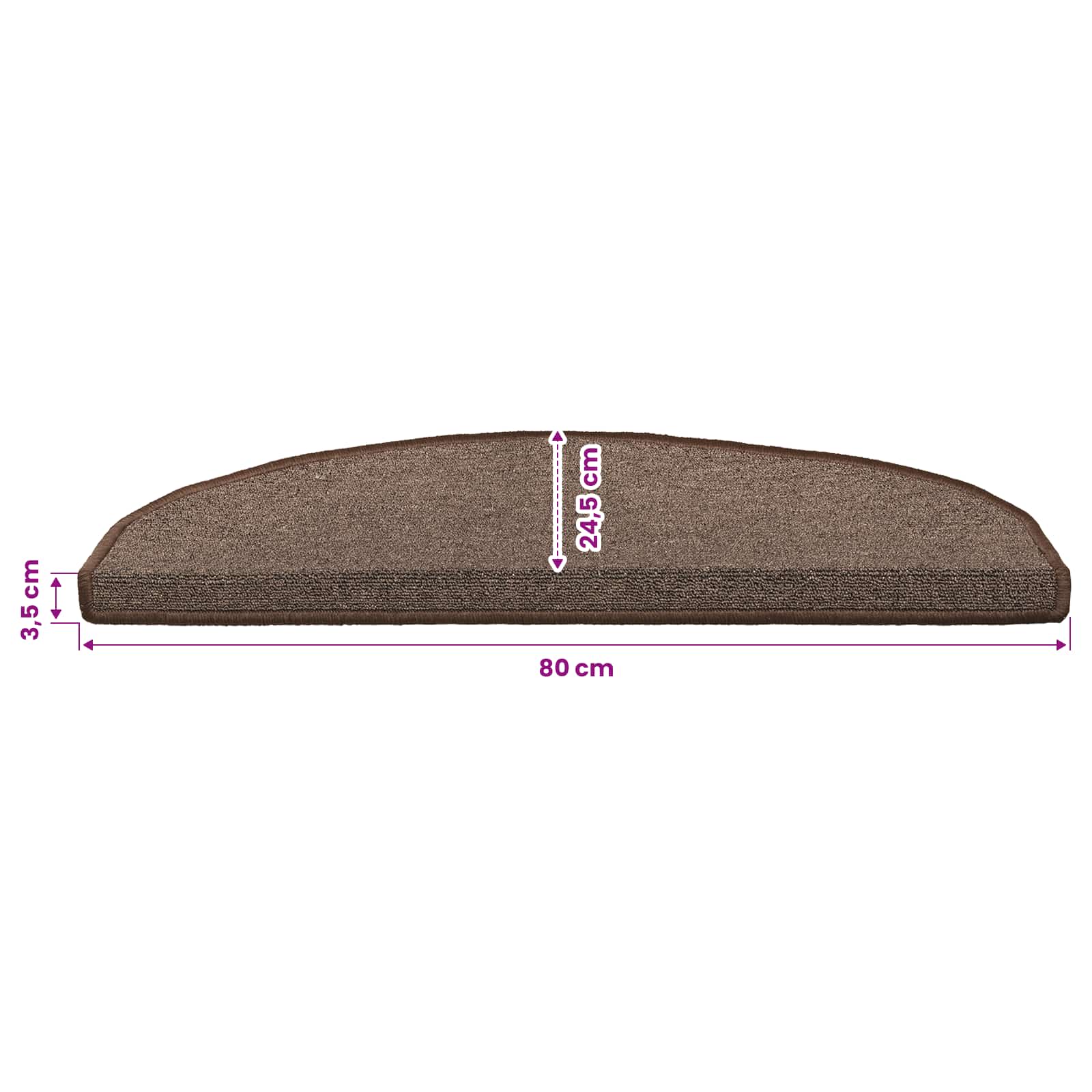 Tappetini per scale autoadesivi 15 pz 80 x 24,5 x 3,5 cm