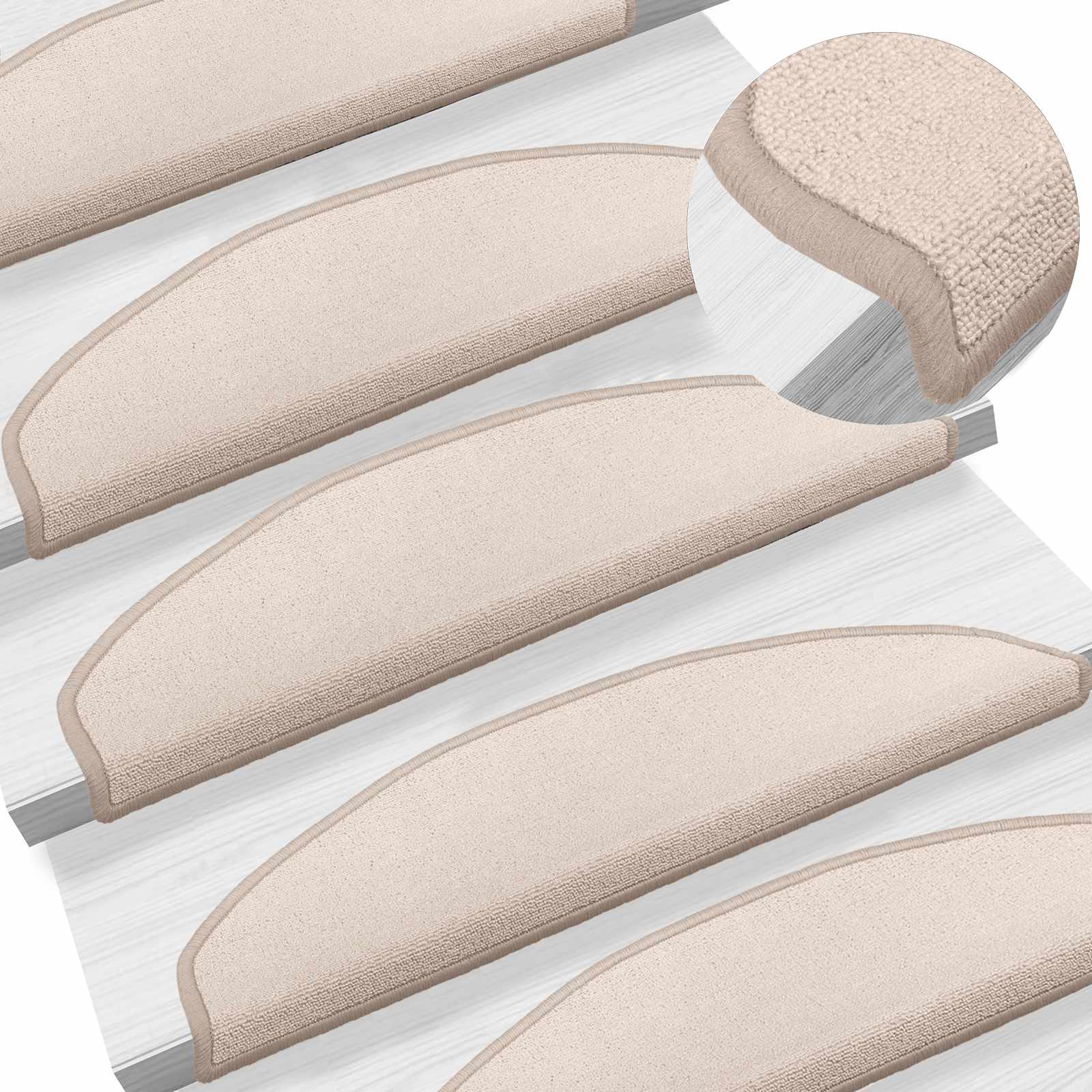 Tappetini per scale autoadesivi 15 pz 80 x 24,5 x 3,5 cm