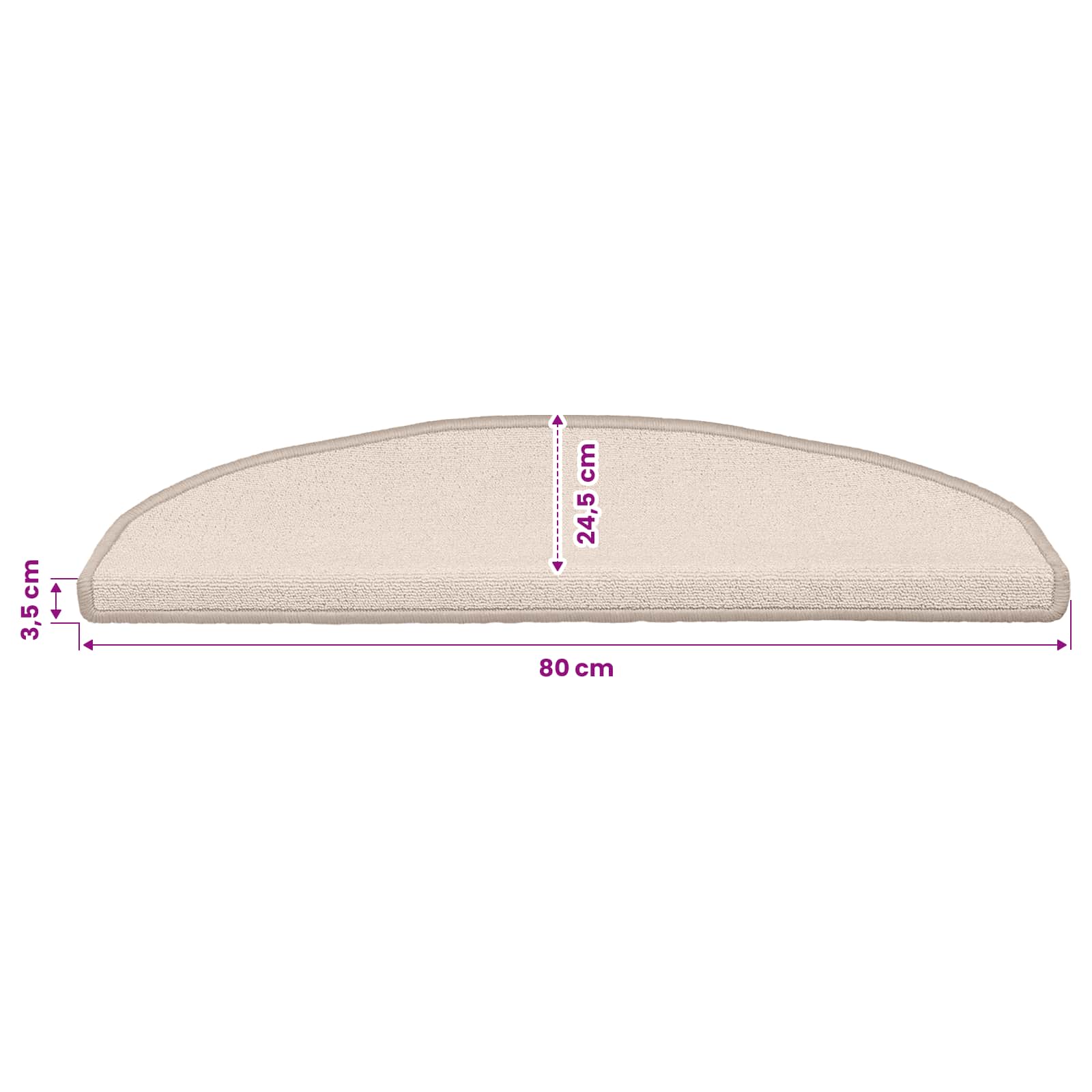 Tappetini per scale autoadesivi 15 pz 80 x 24,5 x 3,5 cm