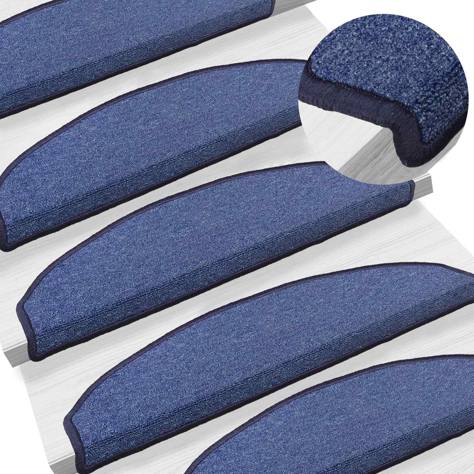 Tappetini per scale autoadesivi 15 pz 80 x 24,5 x 3,5 cm Blu