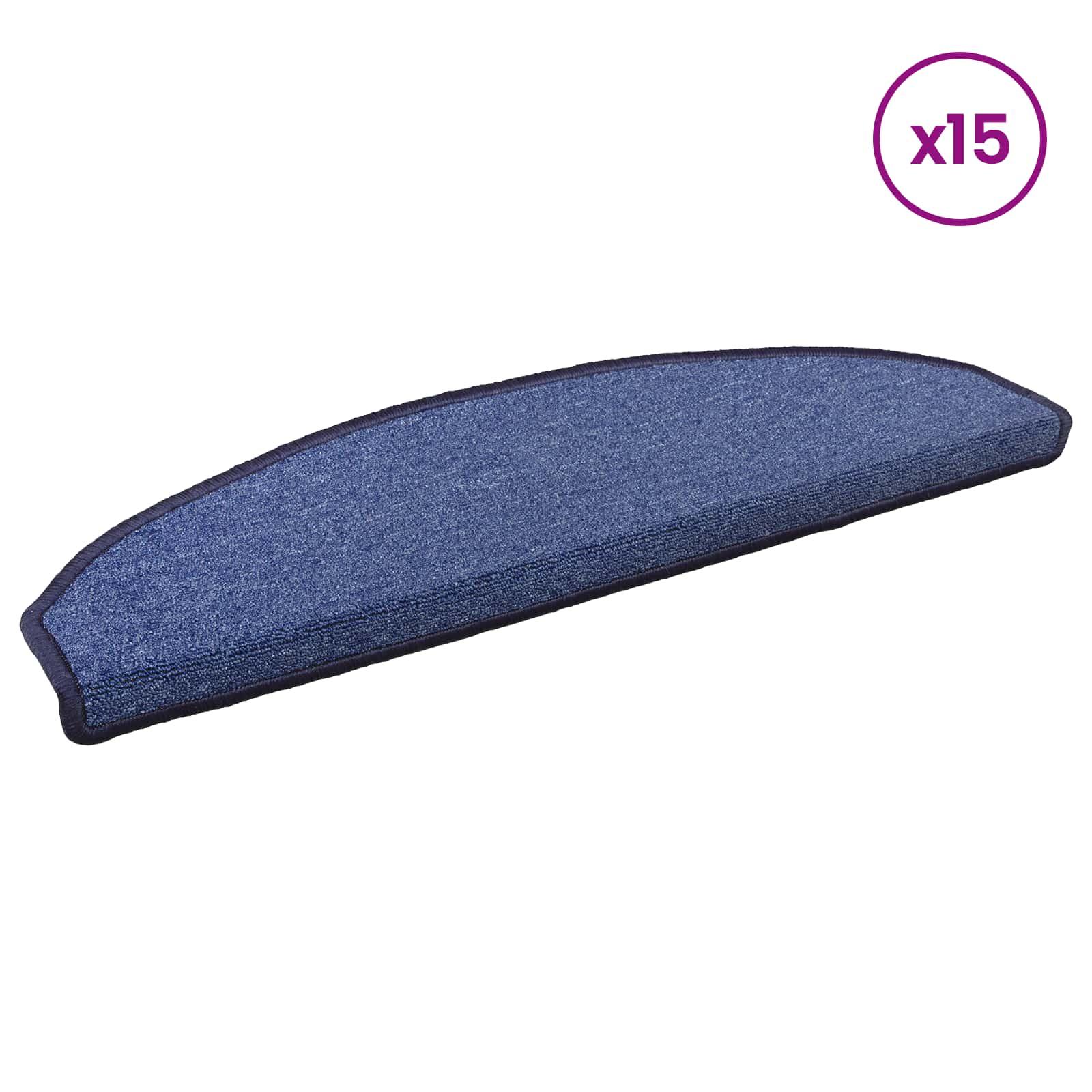 Tappetini per scale autoadesivi 15 pz 80 x 24,5 x 3,5 cm Blu