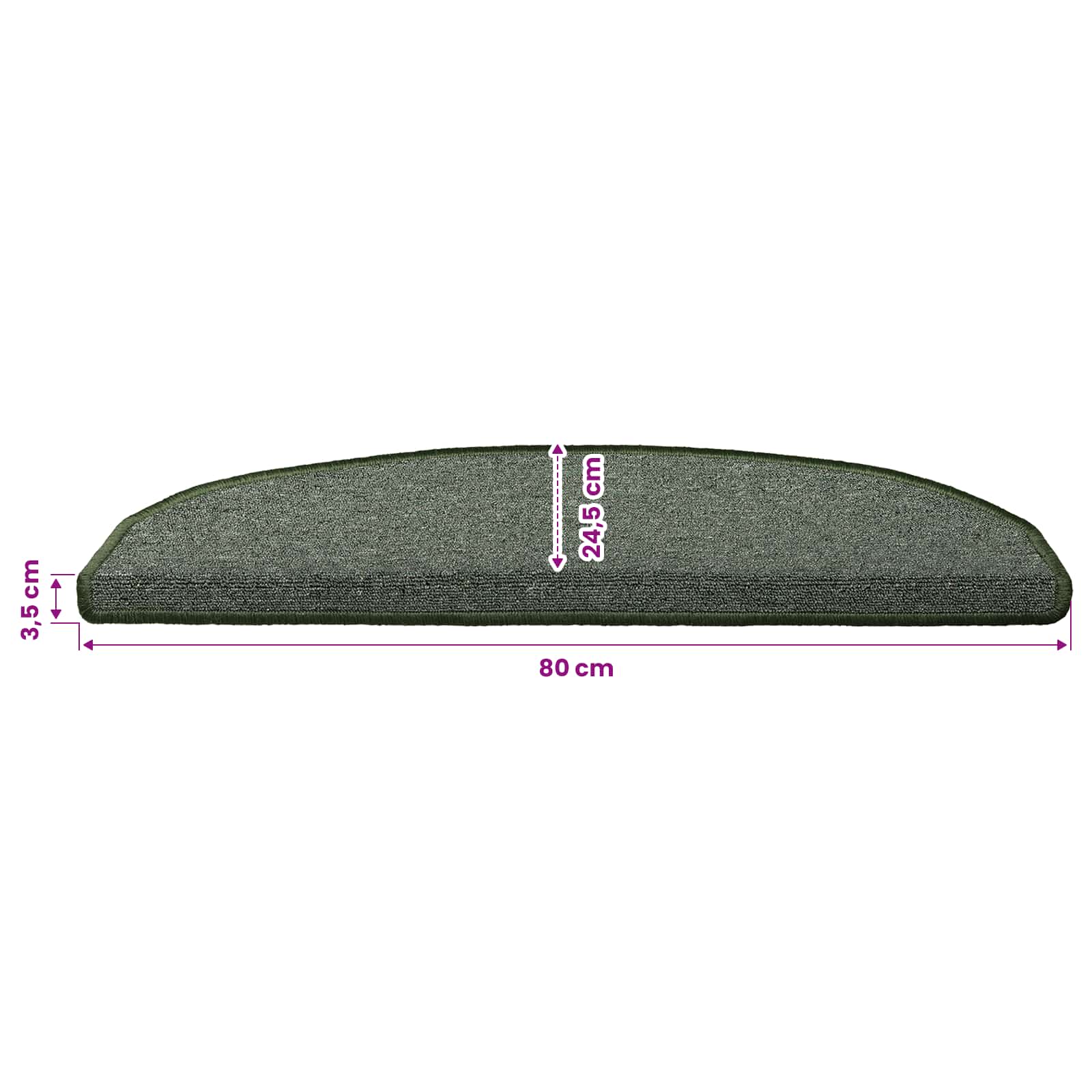 Tappetini per scale autoadesivi 15 pz 80 x 24,5 x 3,5 cm