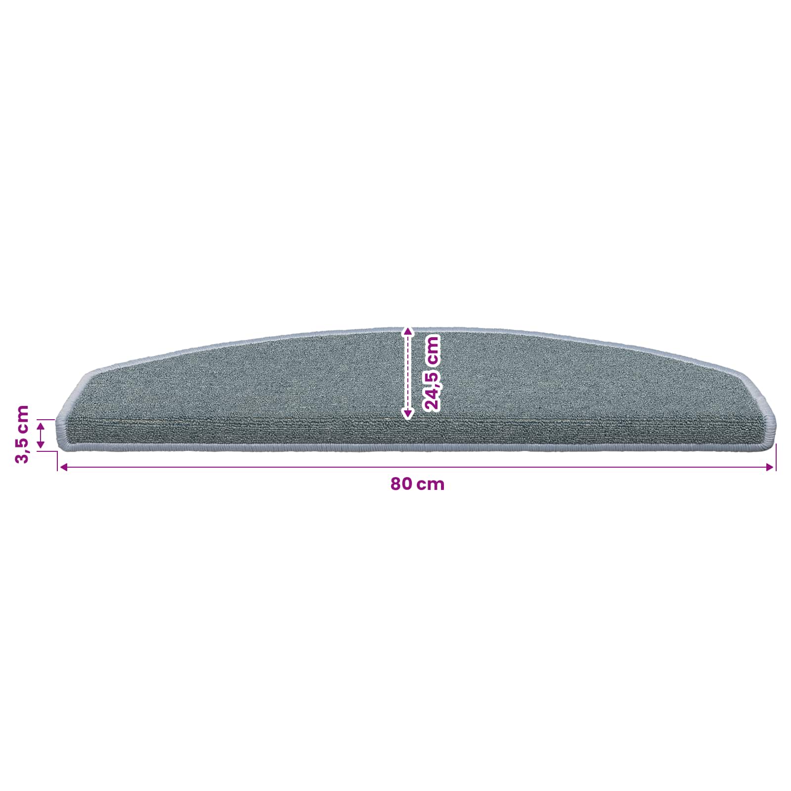 Tappetini per scale autoadesivi 15 pz 80 x 24,5 x 3,5 cm
