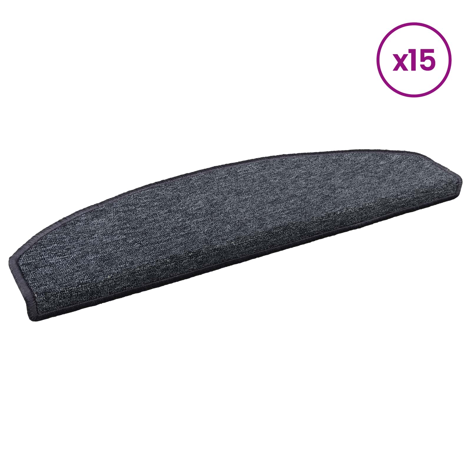 Tappetini per scale autoadesivi 15 pz 80 x 24,5 x 3,5 cm