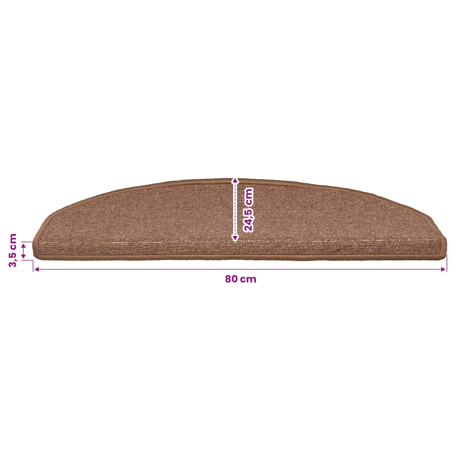 Tappetini per scale autoadesivi 15 pz 80 x 24,5 x 3,5 cm