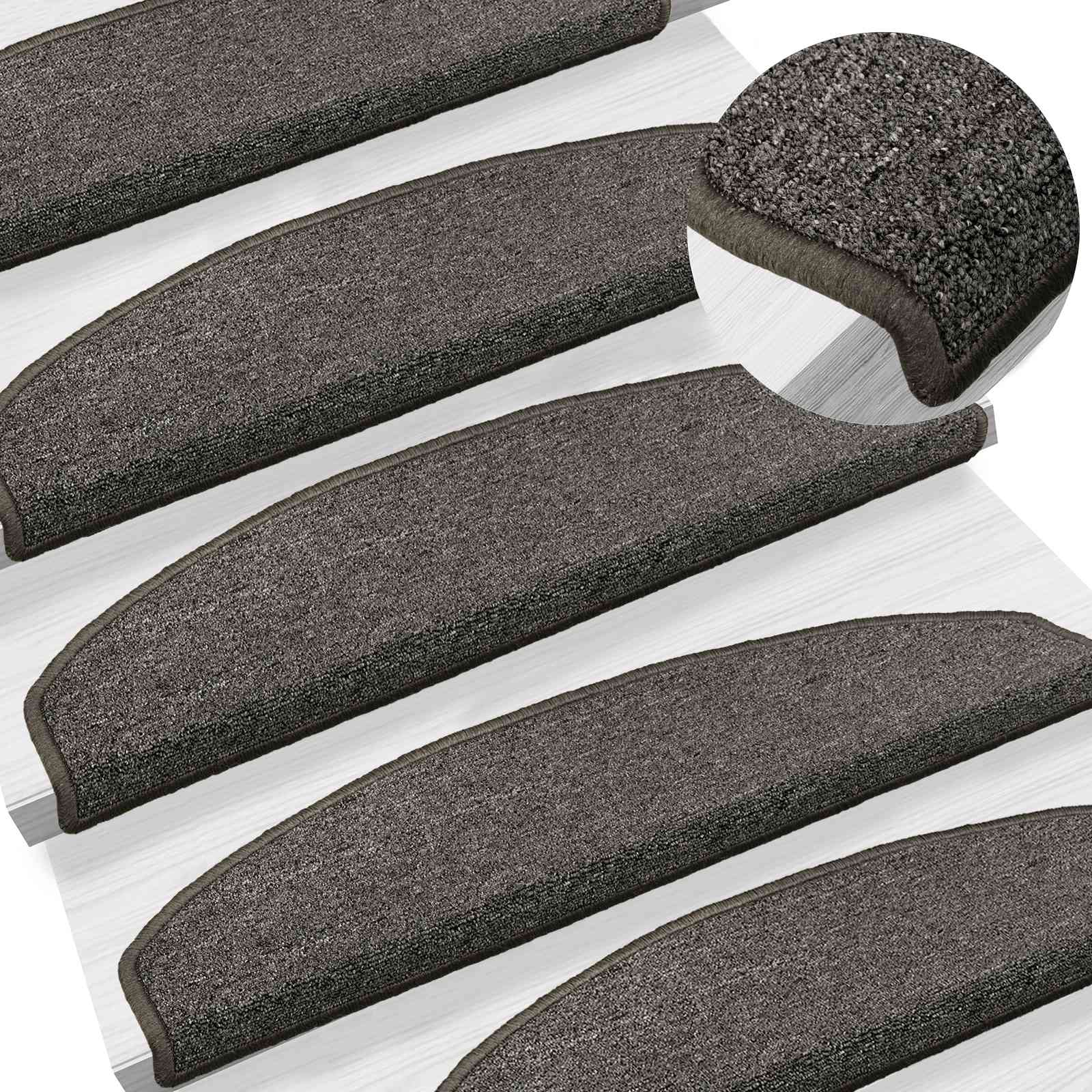 Tappetini per scale autoadesivi 15 pz 80 x 24,5 x 3,5 cm