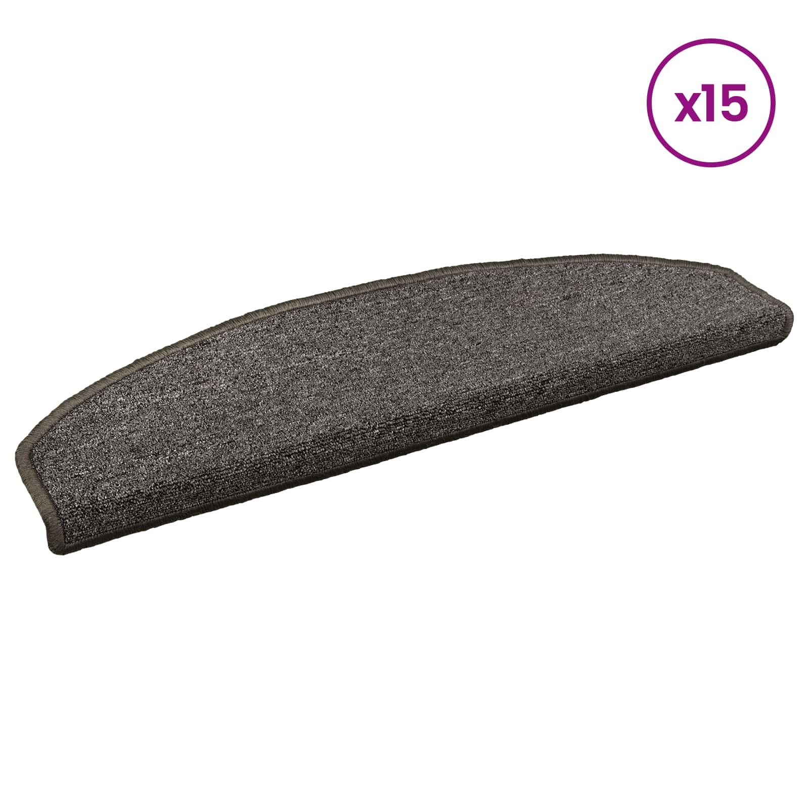 Tappetini per scale autoadesivi 15 pz 80 x 24,5 x 3,5 cm
