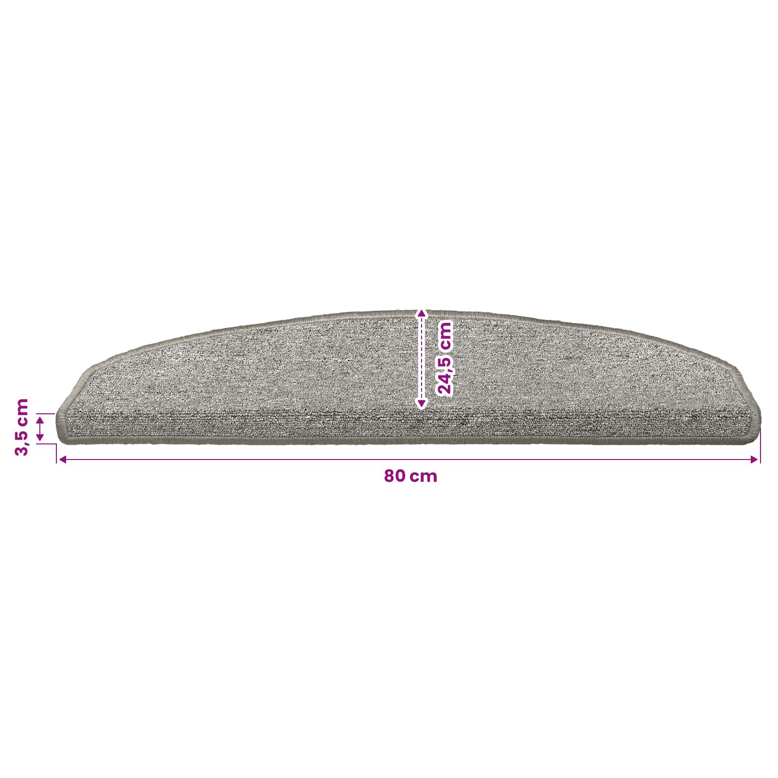 Tappetini per scale autoadesivi 15 pz 80 x 24,5 x 3,5 cm