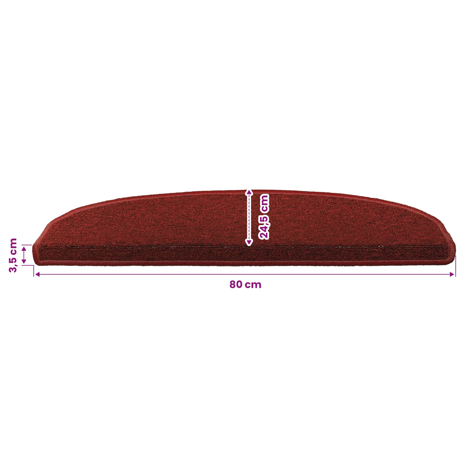 Tappetini per scale autoadesivi 15 pz 80 x 24,5 x 3,5 cm