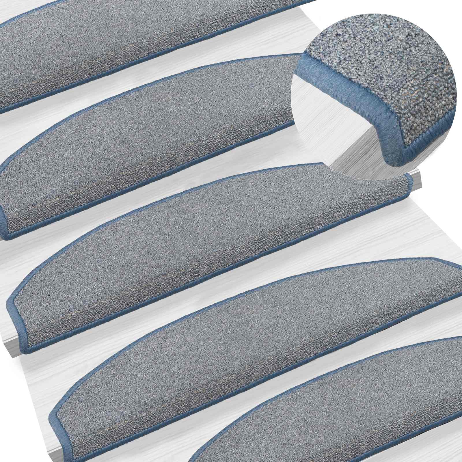 Tappetini per scale autoadesivi 15 pz 80 x 24,5 x 3,5 cm