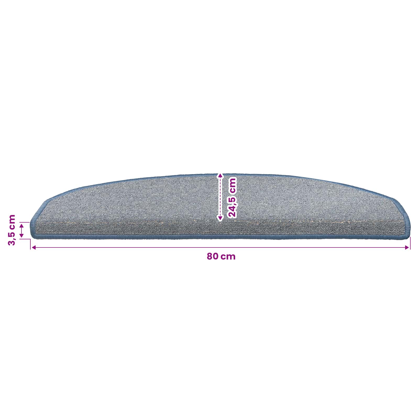 Tappetini per scale autoadesivi 15 pz 80 x 24,5 x 3,5 cm