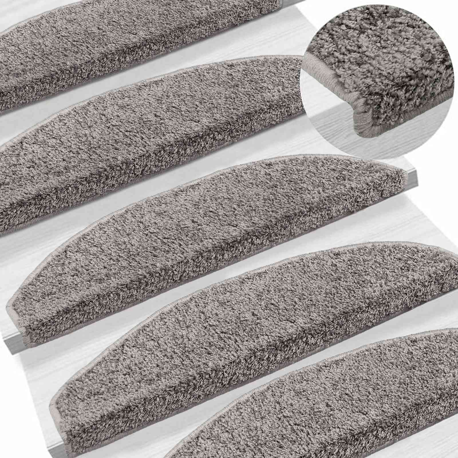 Tappetini per scale autoadesivi 15 pz 80 x 24,5 x 3,5 cm Grigio