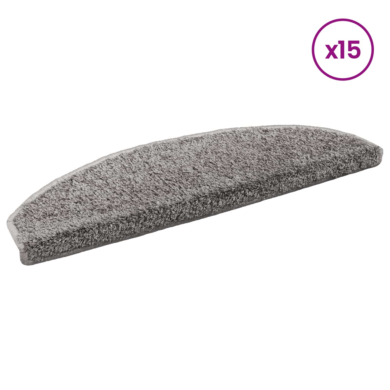 Tappetini per scale autoadesivi 15 pz 80 x 24,5 x 3,5 cm Grigio