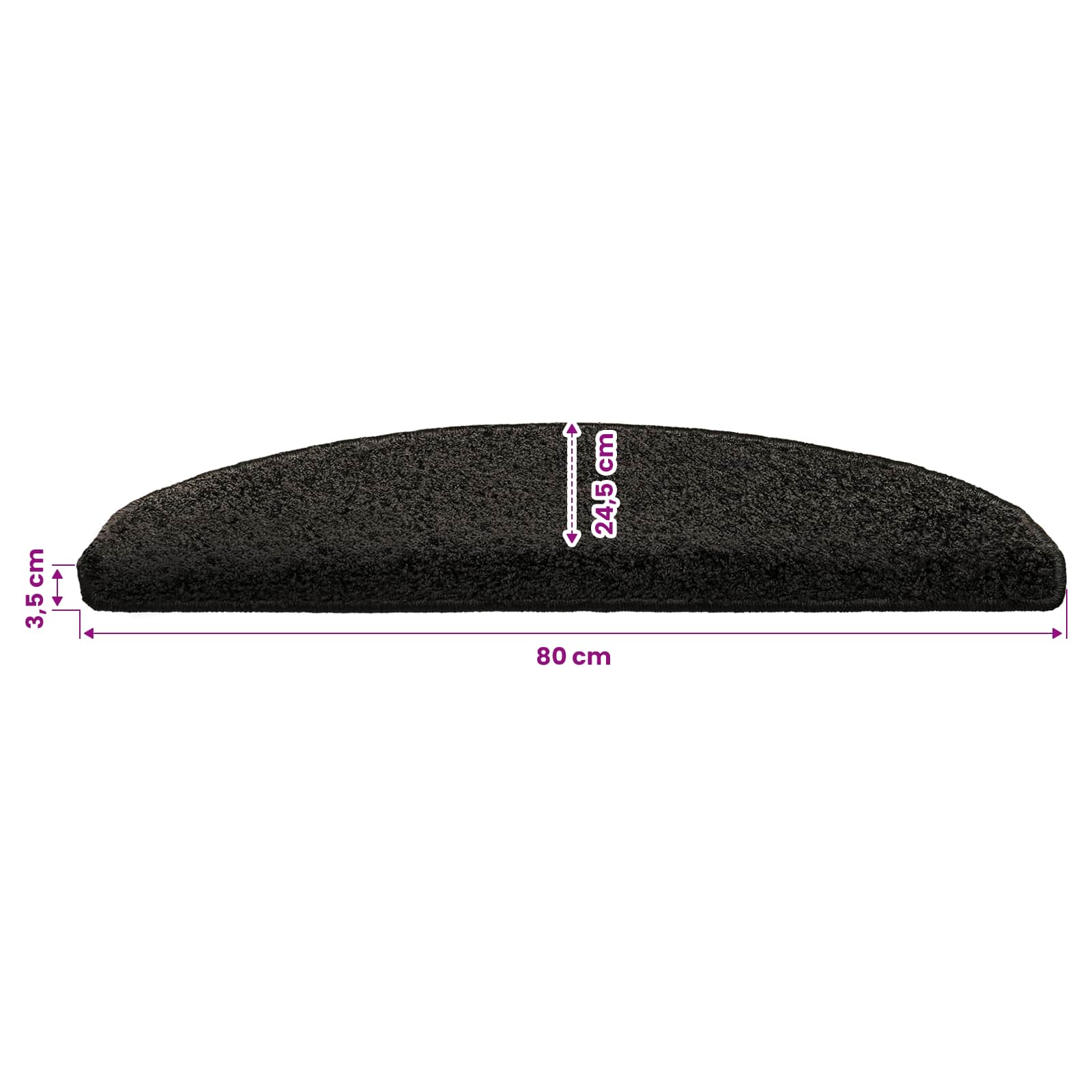 Tappetini per scale autoadesivi 15 pz 80 x 24,5 x 3,5 cm