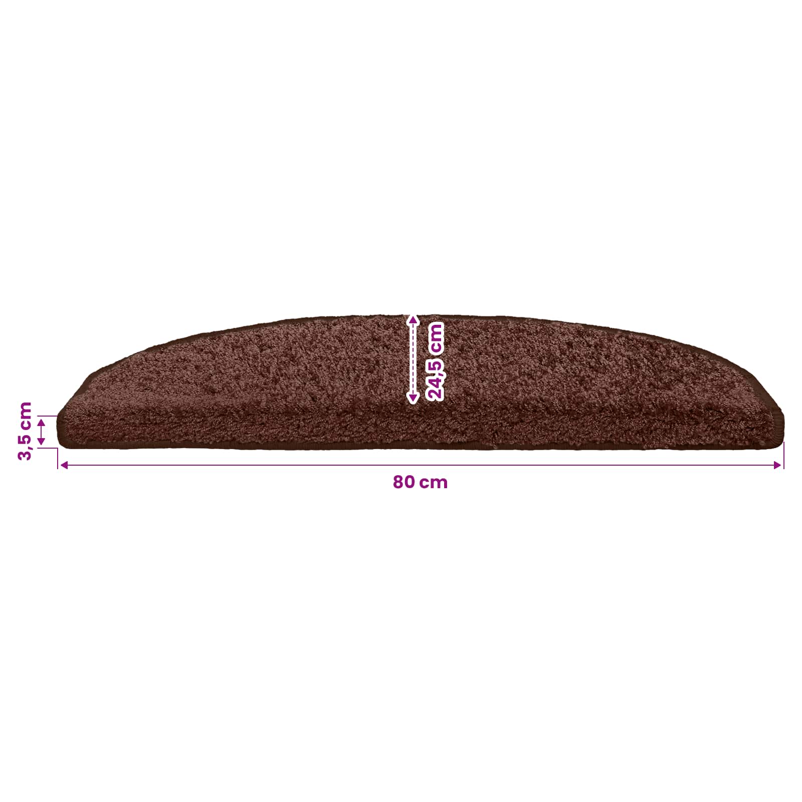 Tappetini per scale autoadesivi 15 pz 80 x 24,5 x 3,5 cm
