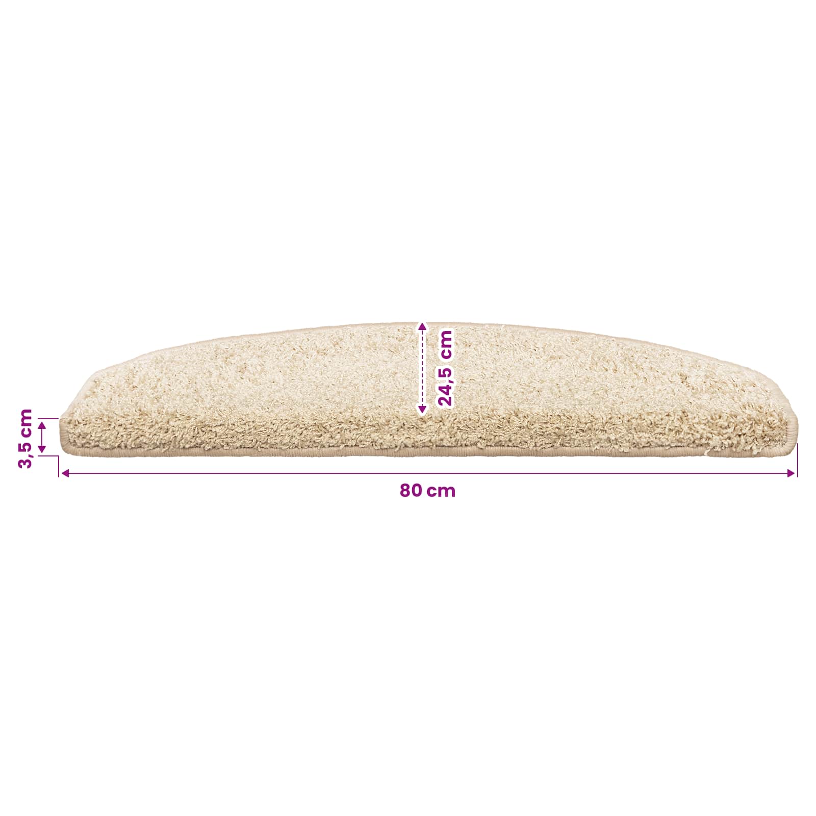 Tappetini per scale autoadesivi 15 pz 80 x 24,5 x 3,5 cm