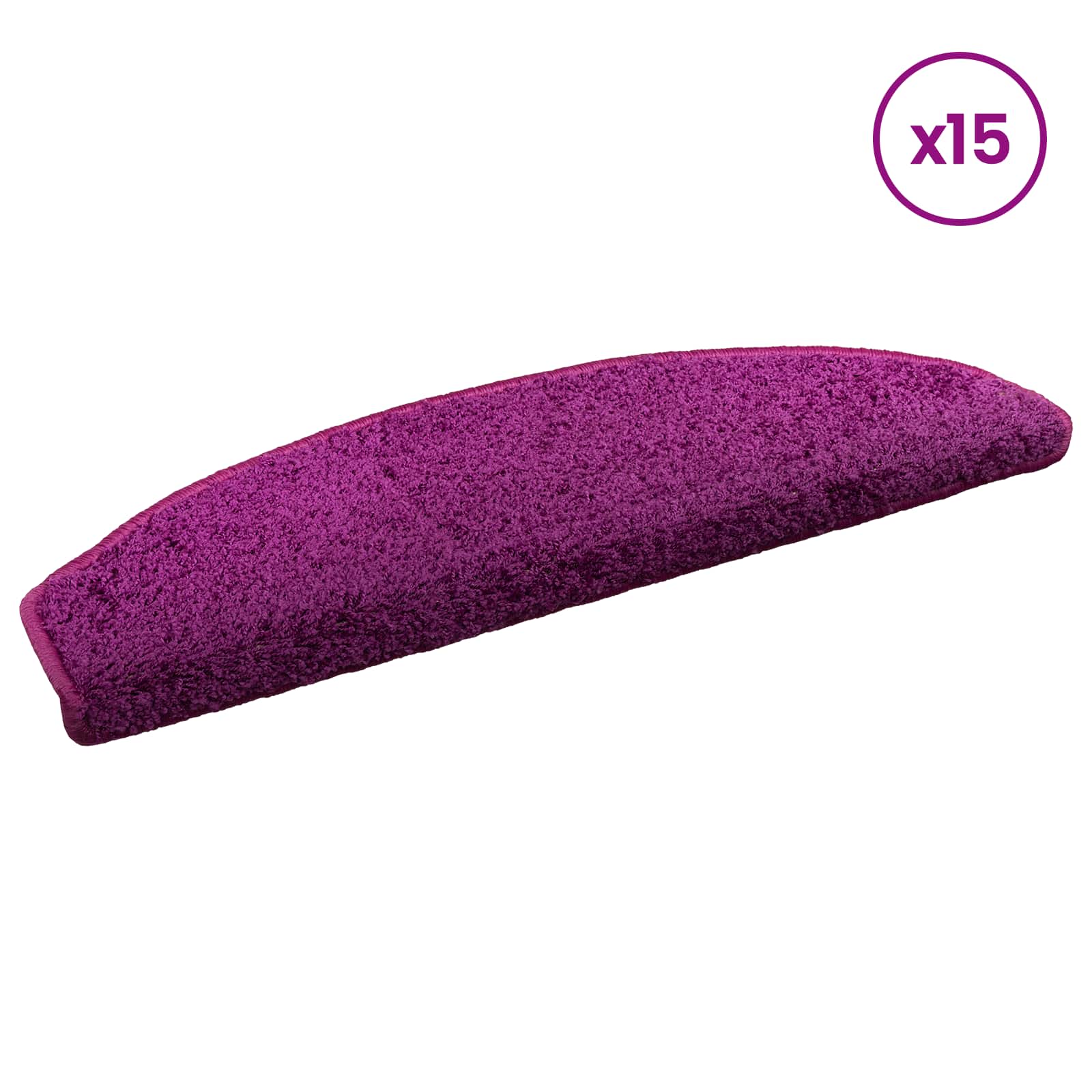 Tappetini per scale autoadesivi 15 pz 80 x 24,5 x 3,5 cm Viola