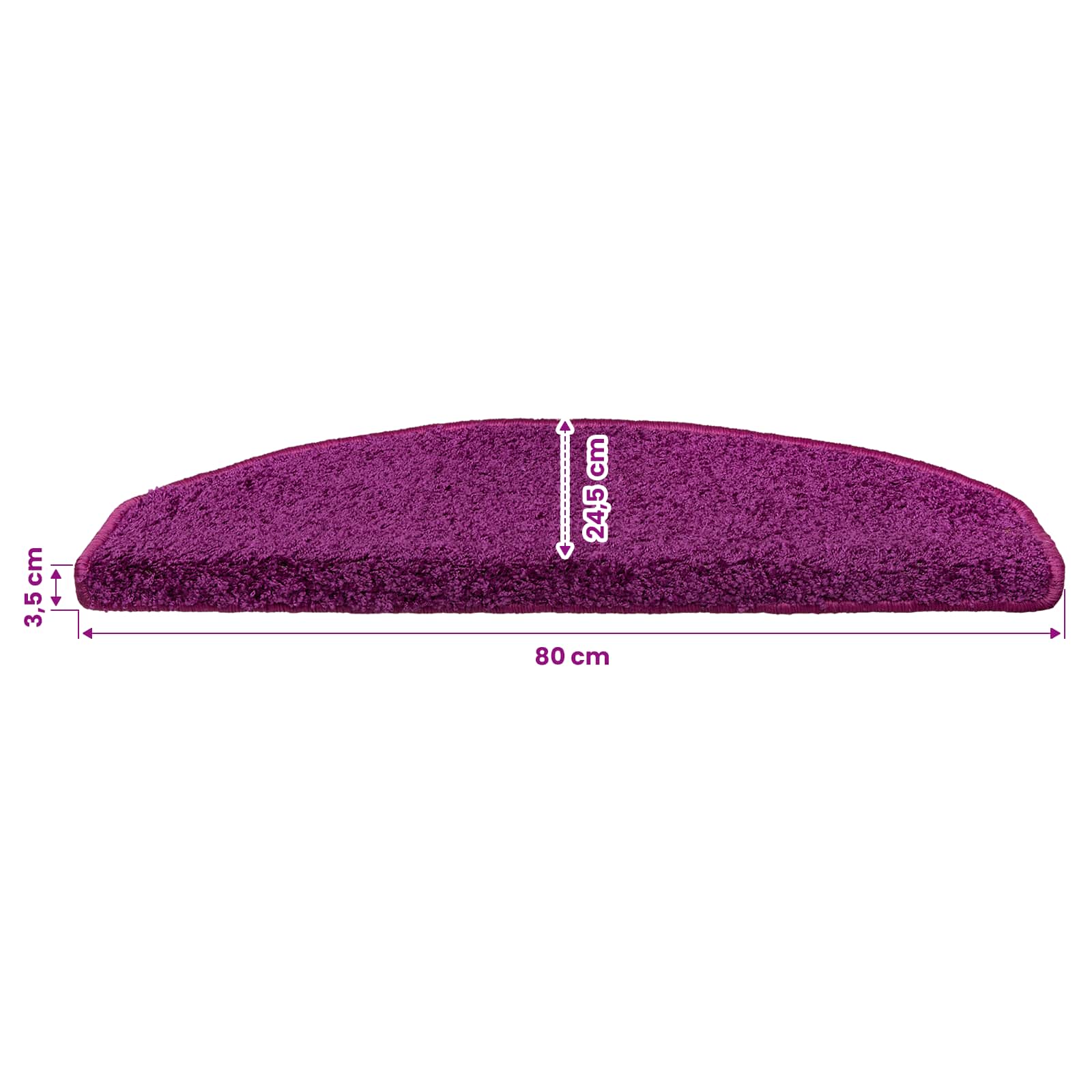 Tappetini per scale autoadesivi 15 pz 80 x 24,5 x 3,5 cm Viola