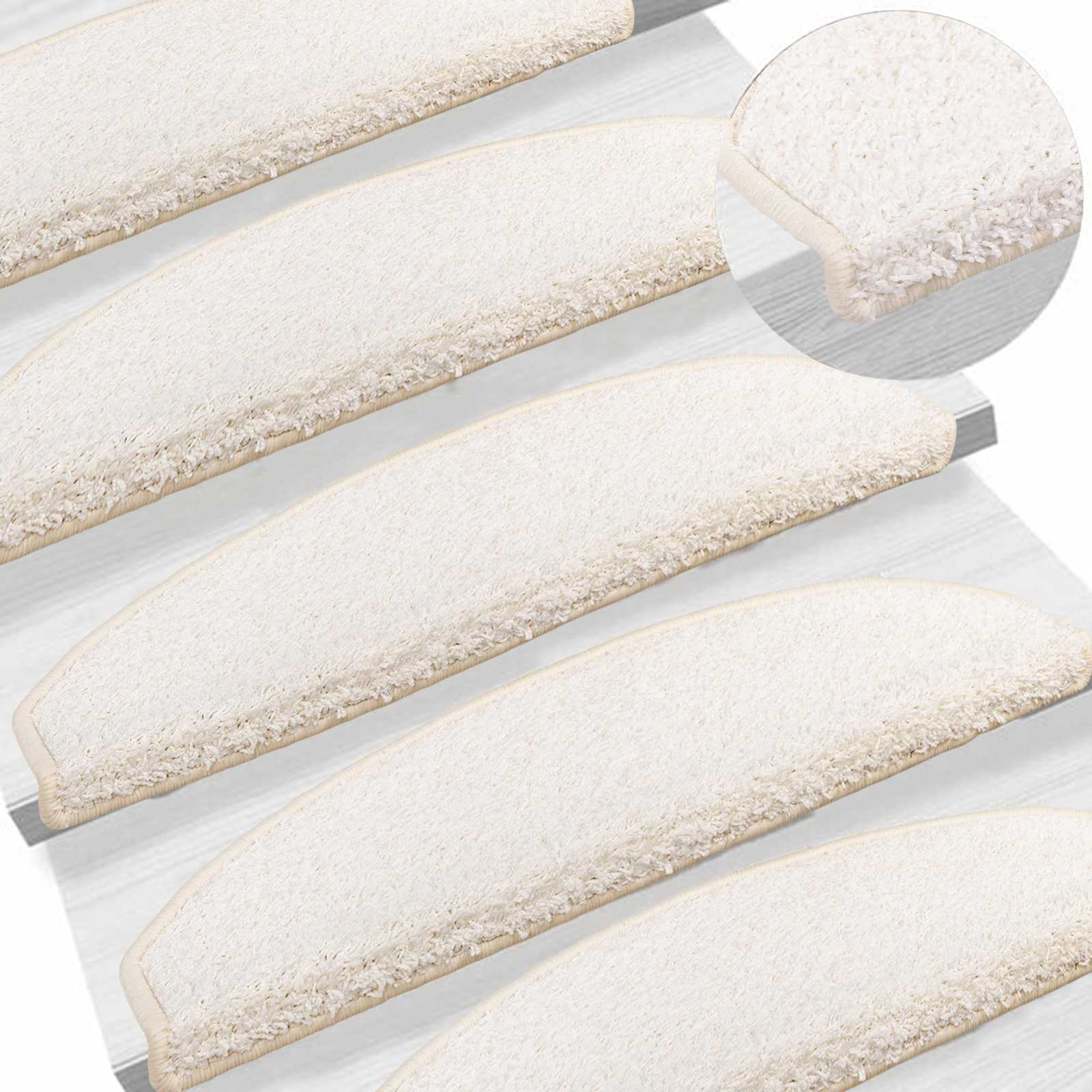 Tappetini per scale autoadesivi 15 pz 80 x 24,5 x 3,5 cm Bianco